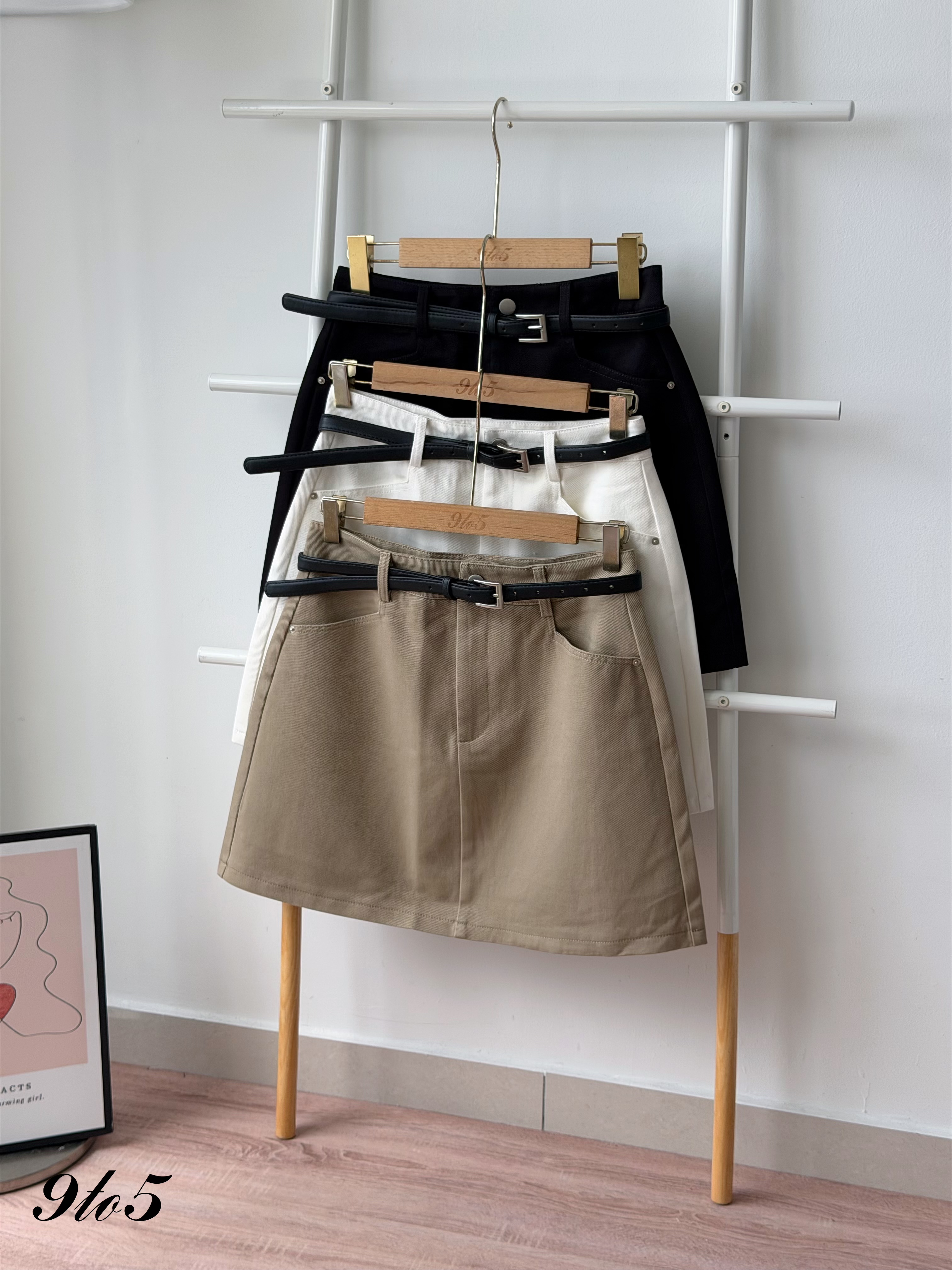 S2049 A Line Denim Short Skirt - 3 Colors 