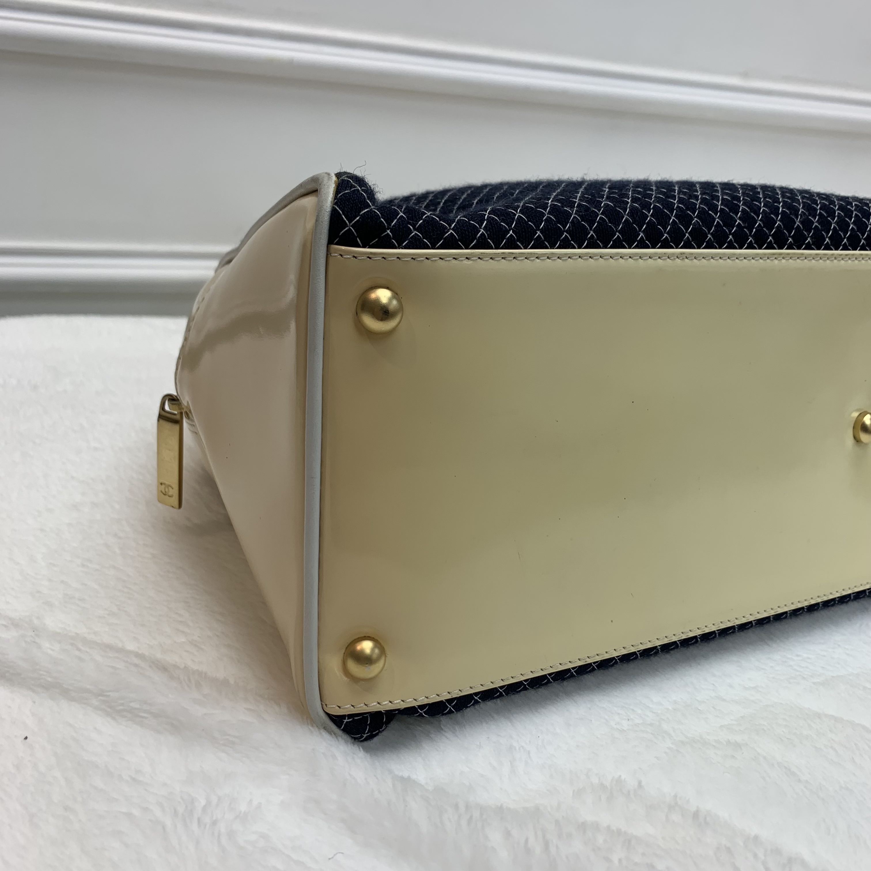 中古包💙Chanel漆皮拼布保齡球