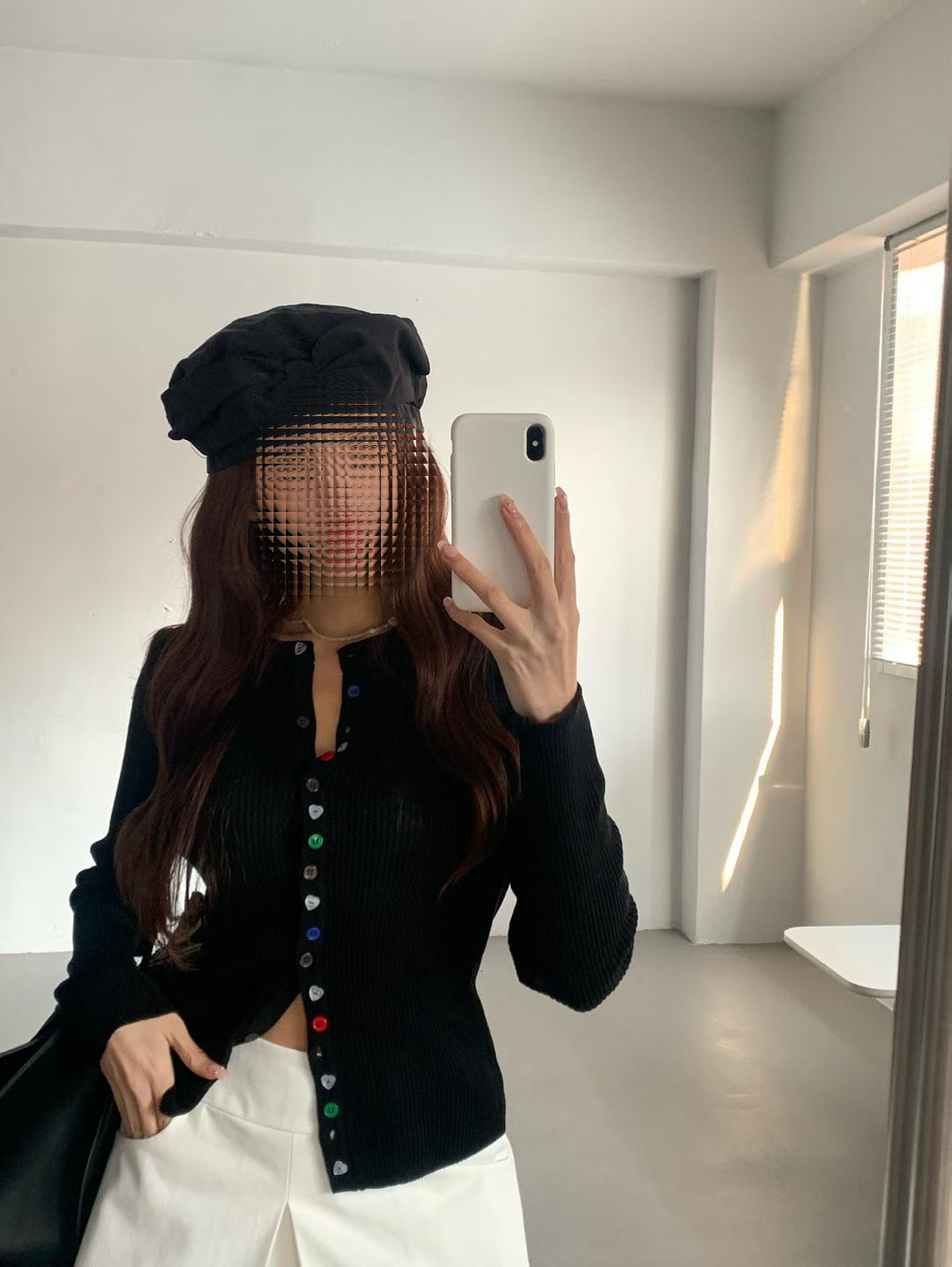 Rainbow buttons cardi/top