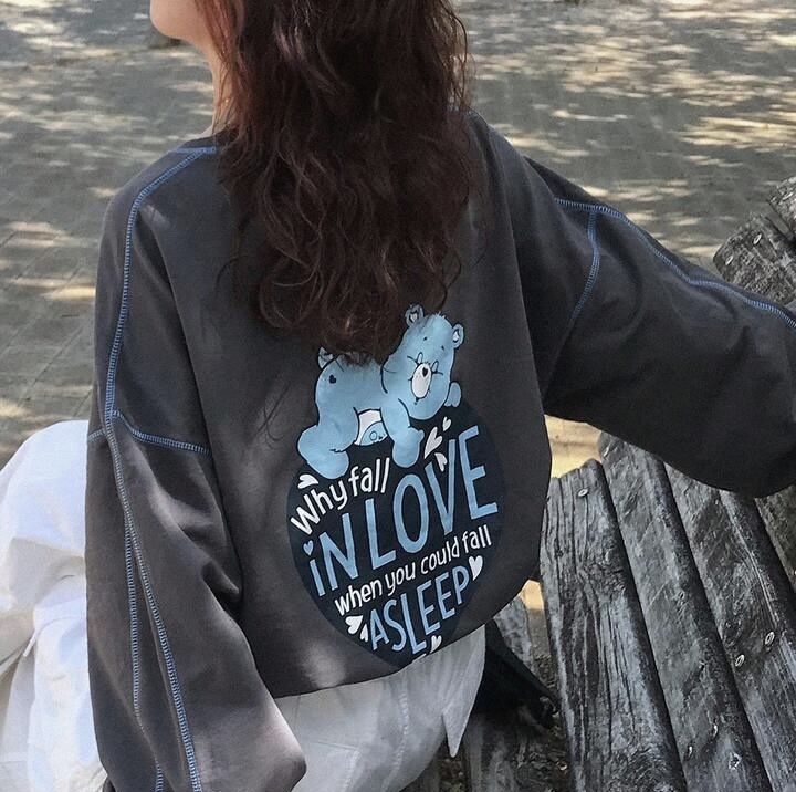 🌈care bears🐻印花寬鬆圓領衛衣(m)