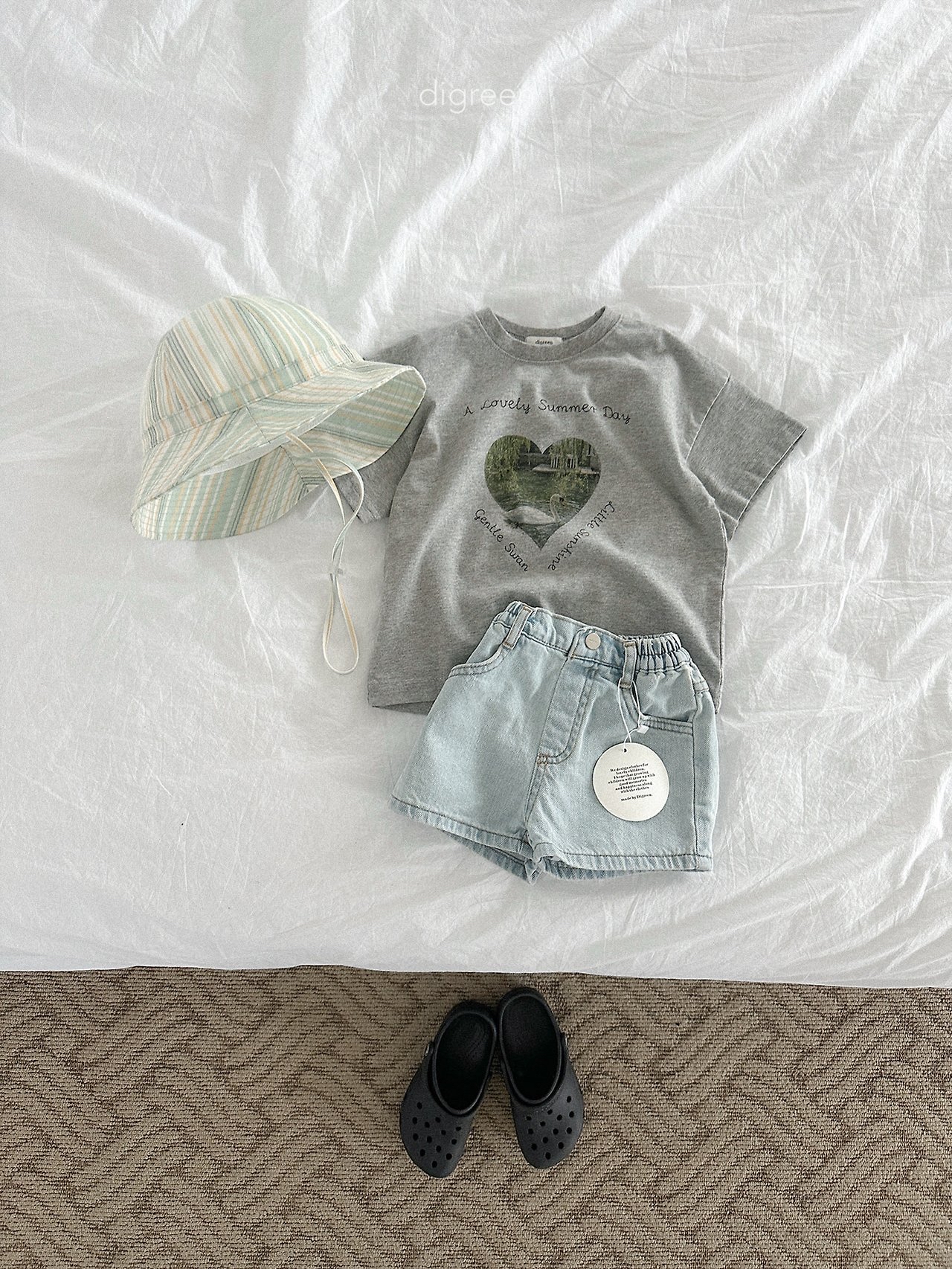 Digreen | Heart couple T (Grey / White)