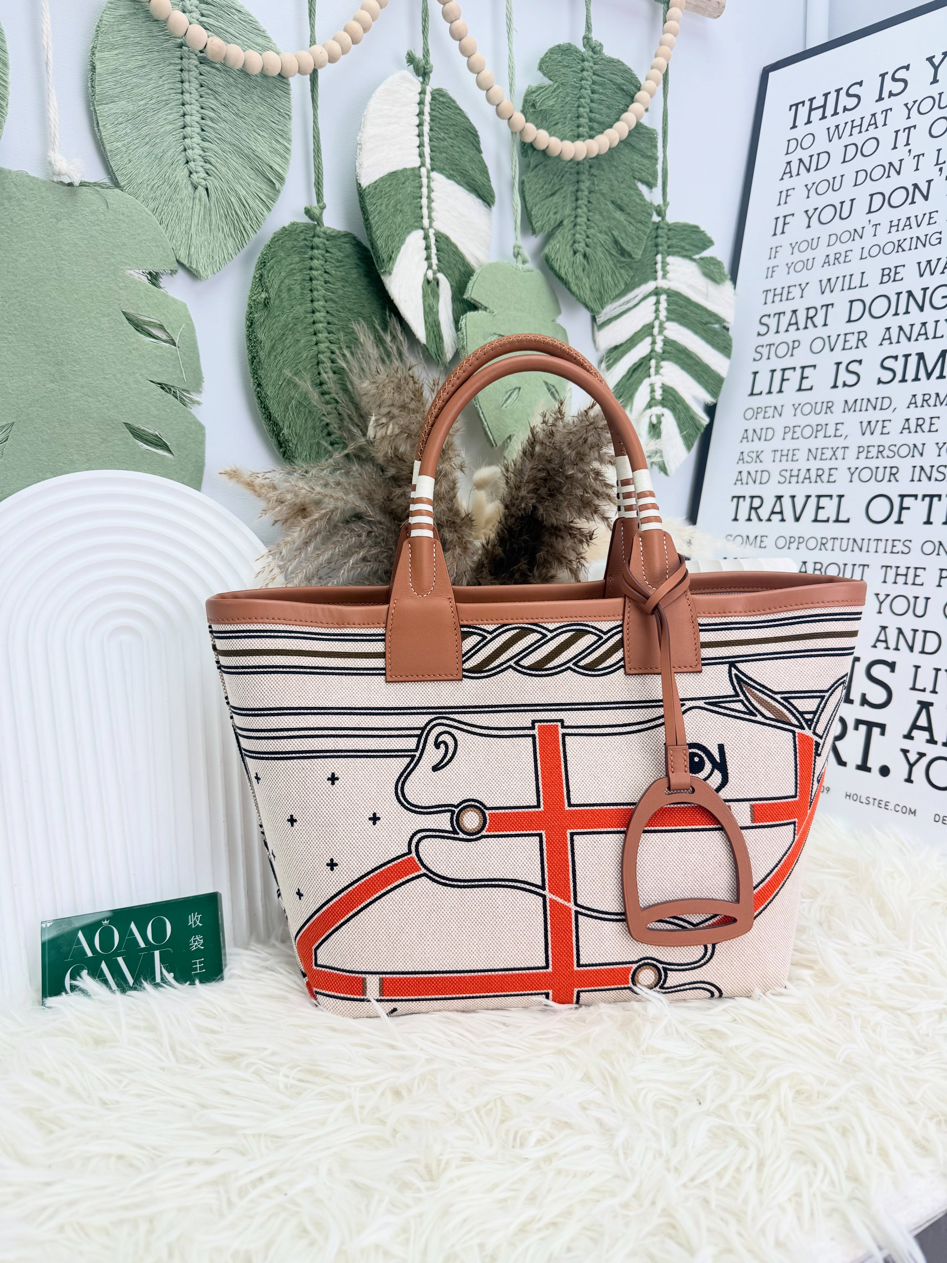 Hermes👜沒使用品 🛍️steeple25馬頭帆布手提包 特別版 b stamp 全套