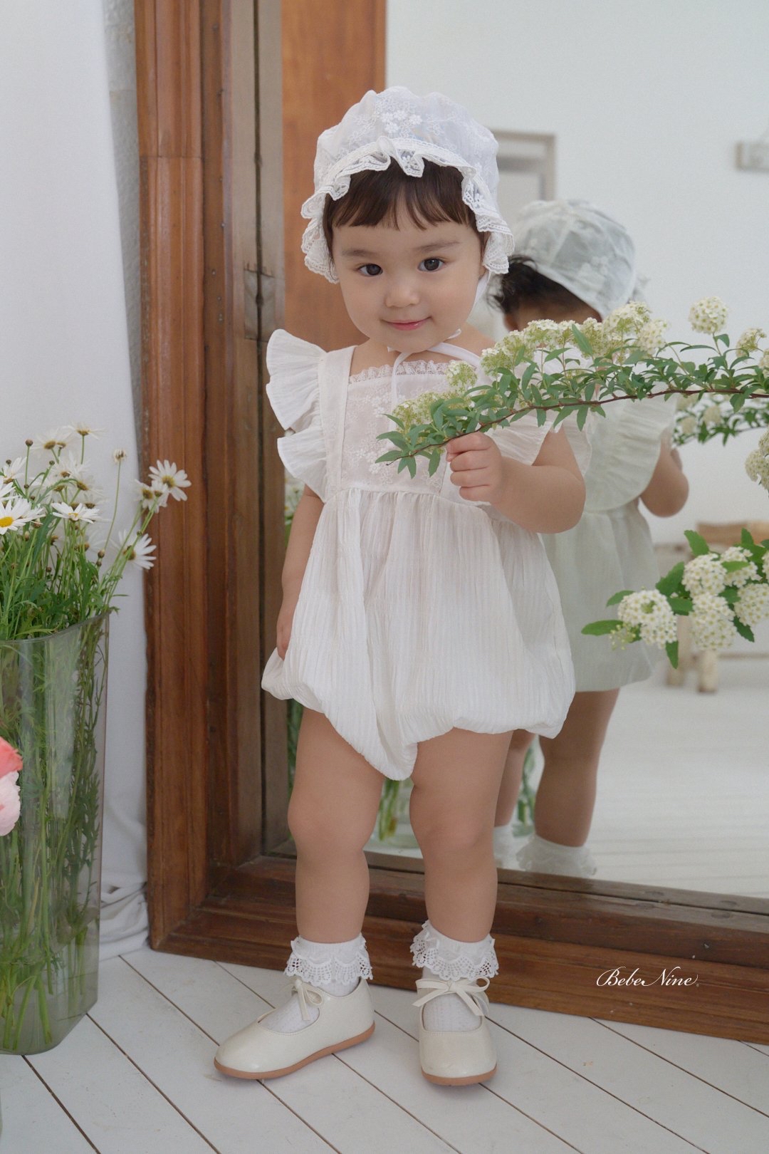 ☀️預訂 韓國直送☀️🇰🇷Bebenine蕾絲荷葉邊背心包屁衣