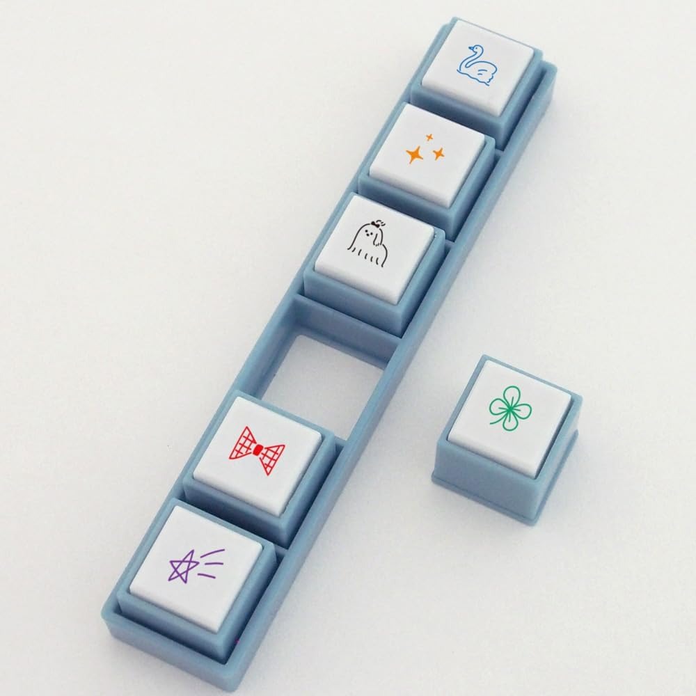 現貨｜手帳裝飾圖案 KODOMO NO KAO Pochitto Pick! 按壓式6連印章 (1802-009) 