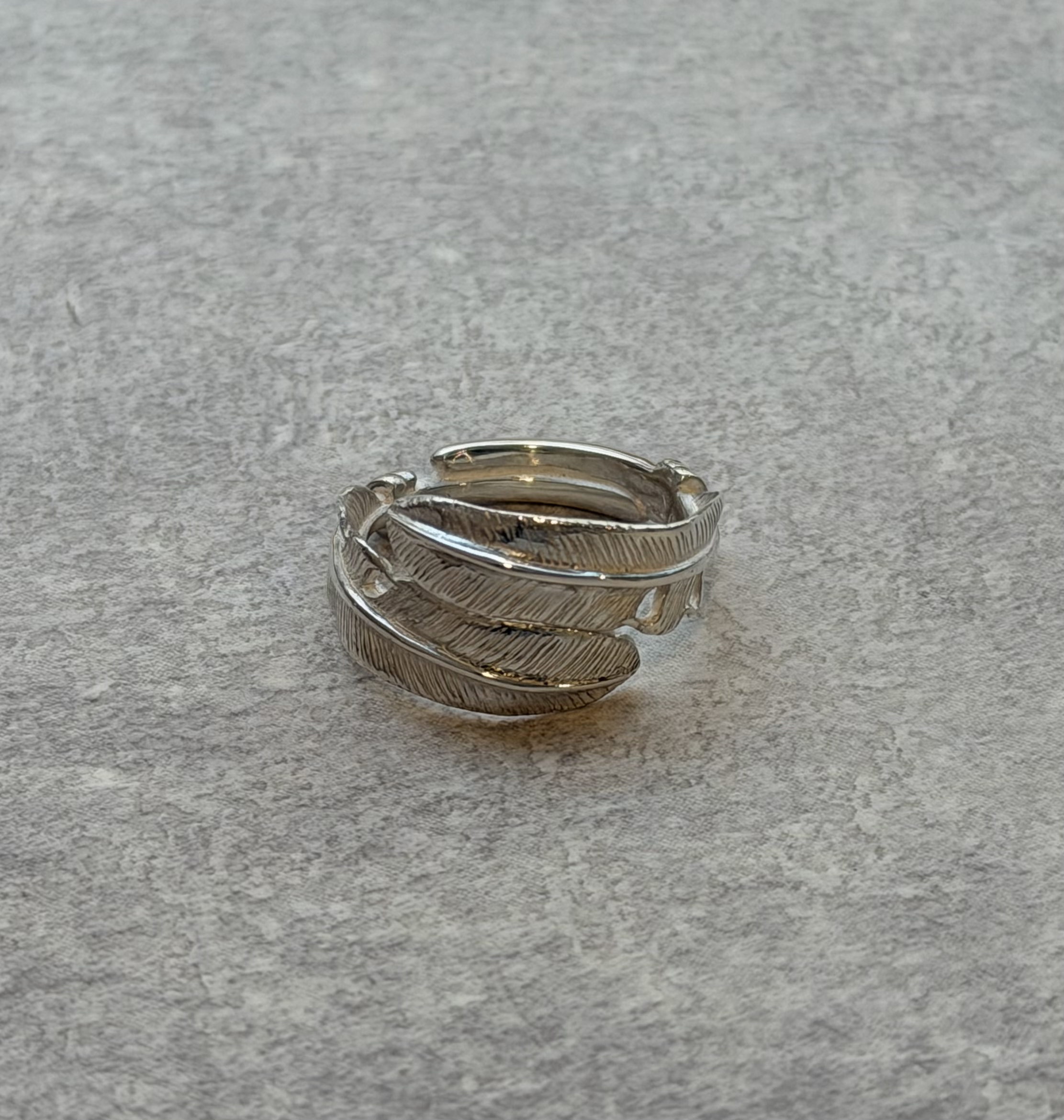 Silver Dollar Craft Double Feather Ring