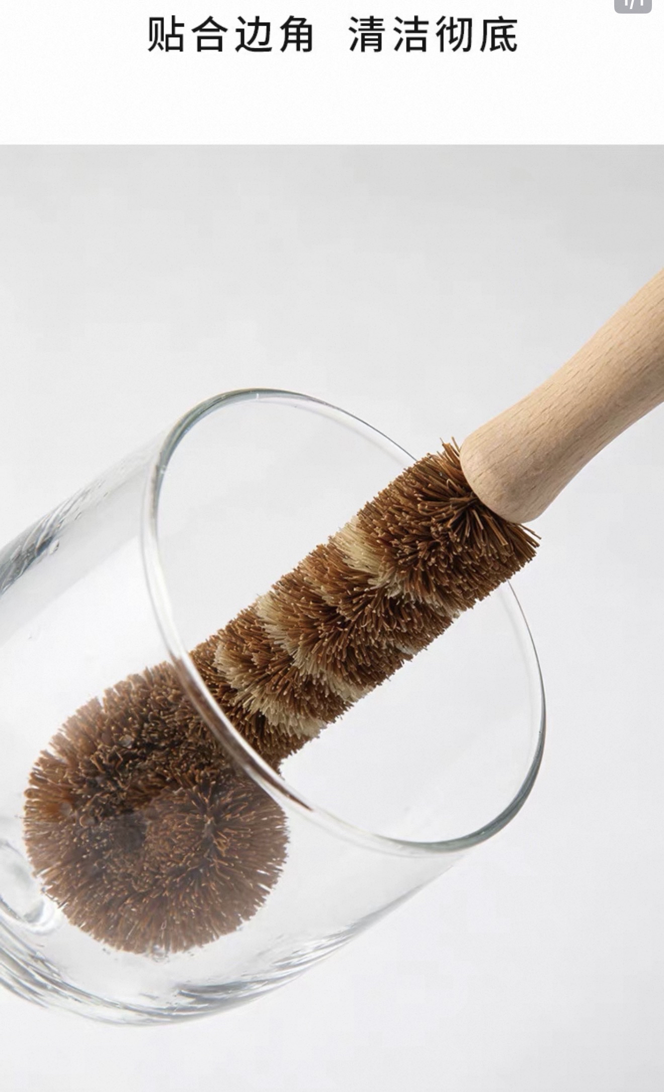 Beech Wood Coconut Fiber Cup Brush