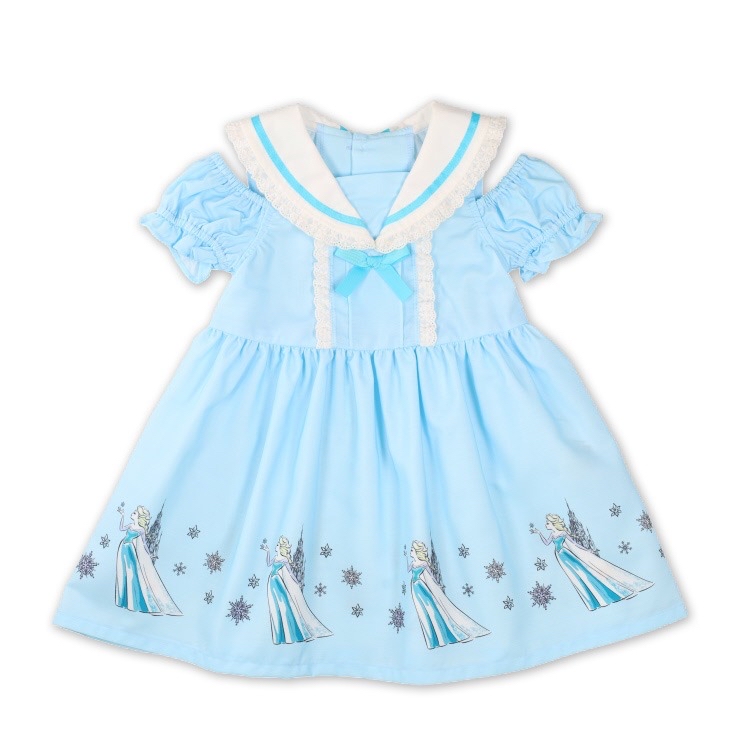 🇯🇵限時預訂 日本直送🇯🇵Elsa印花荷葉邊水手領露肩連身裙