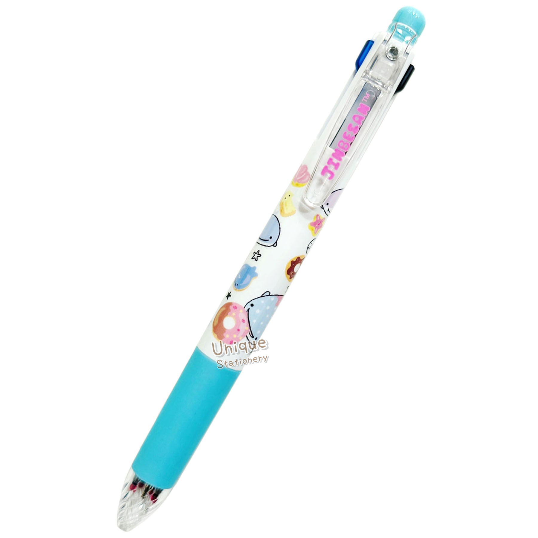 現貨｜San-X Jinbesan 鯨鯊先生 日本製 Zebra SARASA multi 4+1 多功能5用筆 4色啫喱筆+鉛芯筆 (PR16301)