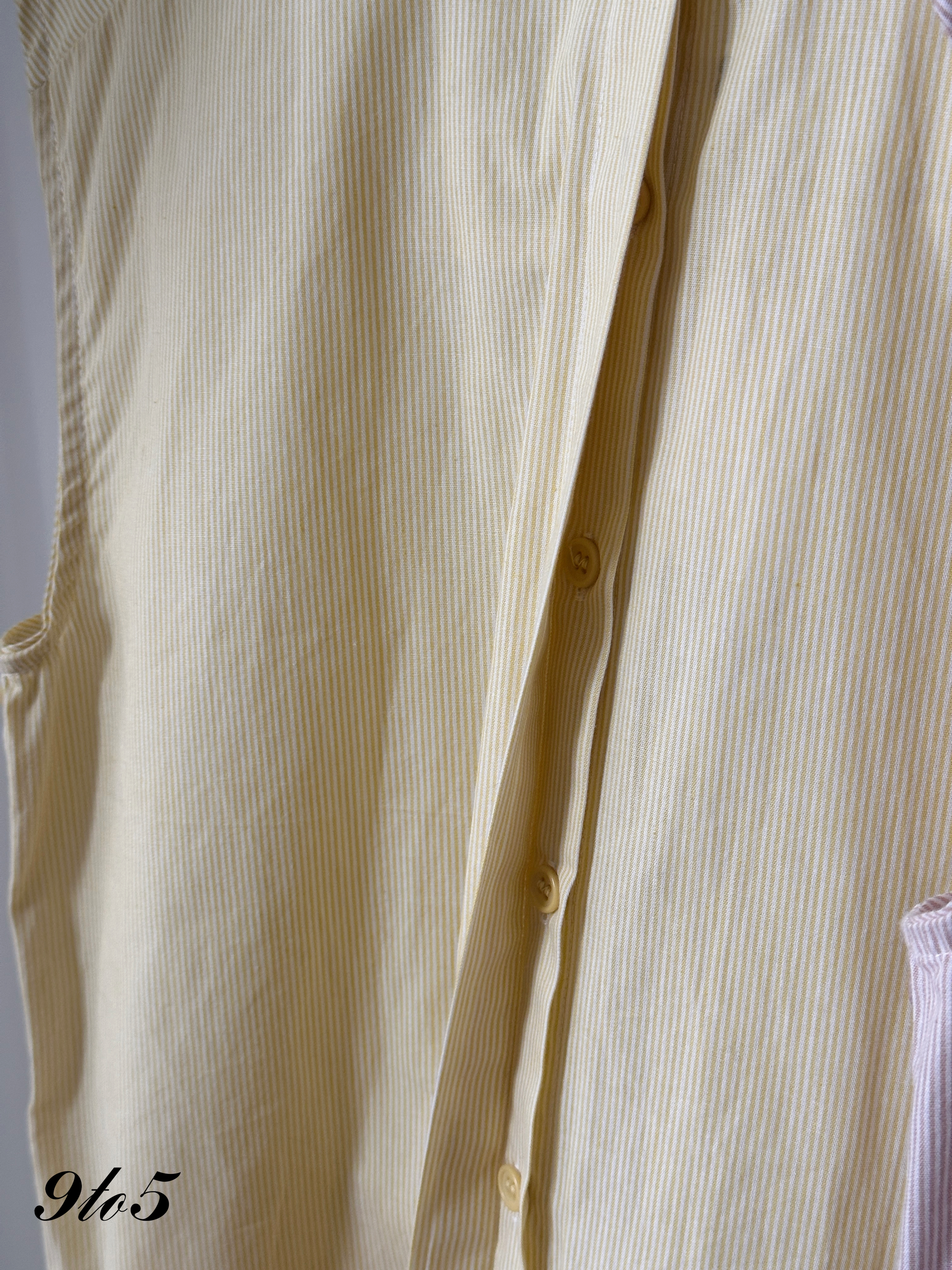 T4208 Sleeveless Stripe Shirt - Pink & Yellow