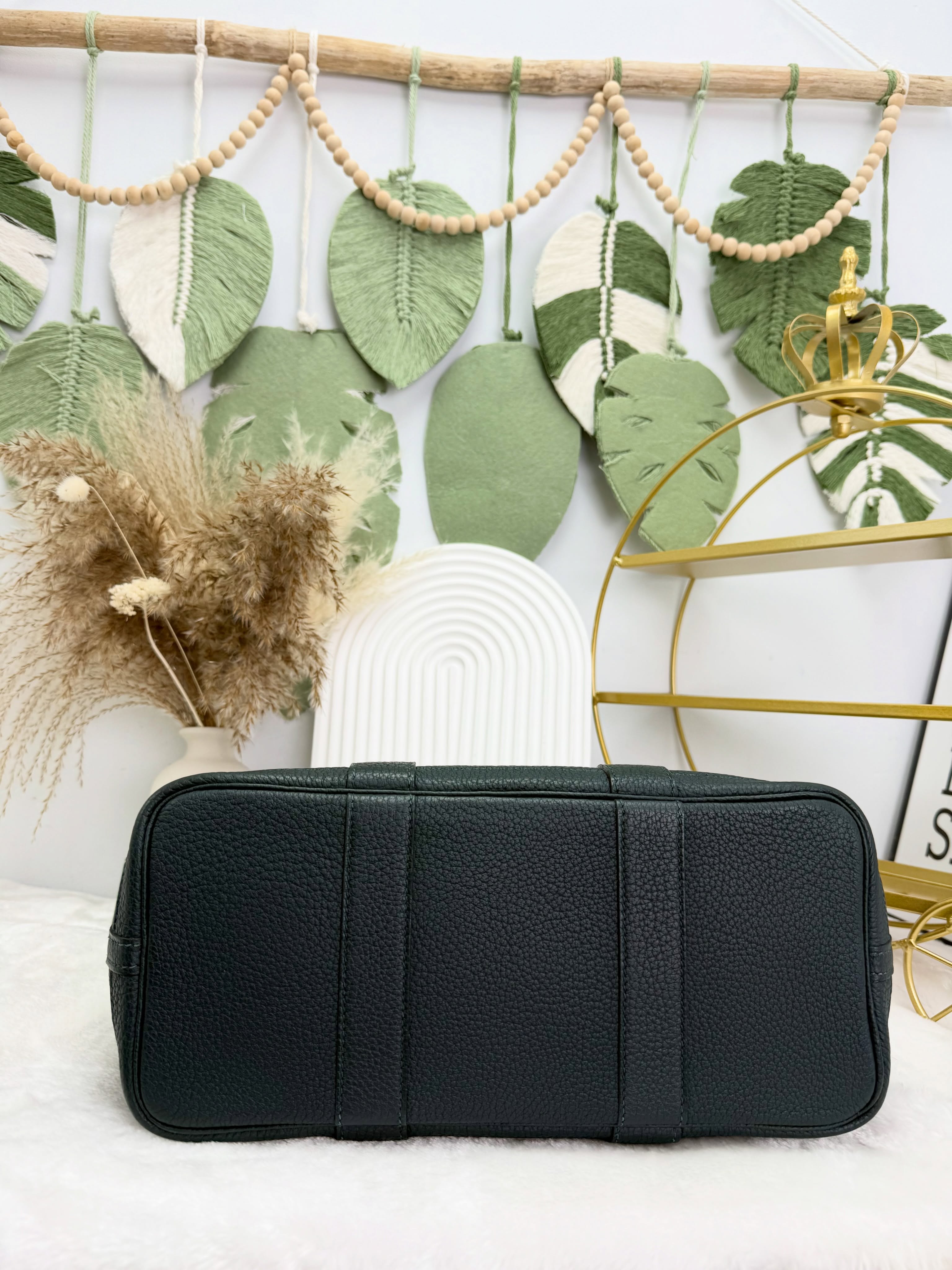 Hermes 👜 PRE OWNED 🛍️墨綠色 Garden Party 30  A stamp💚有塵袋有盒🖤