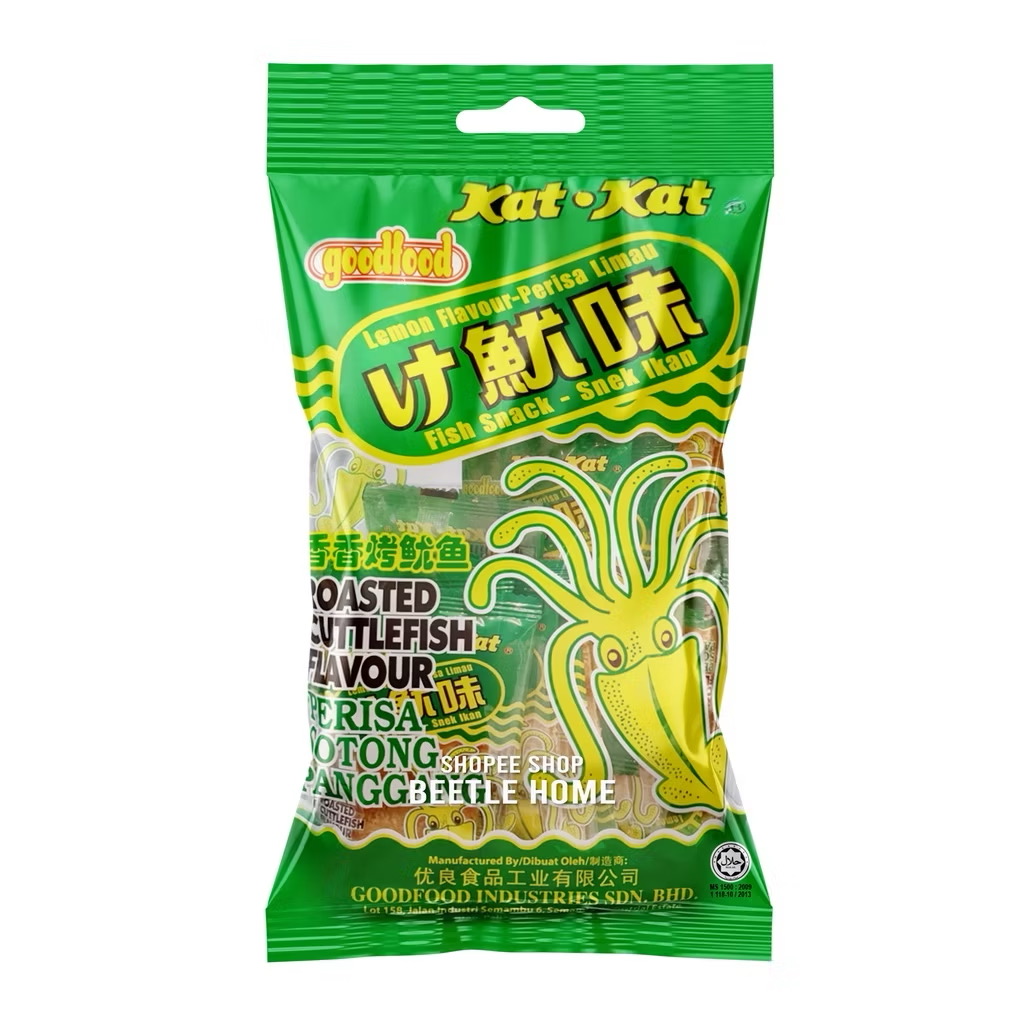 30pcs+ 210g BigPack Kat-Kat Fish Roasted Cuttlefish katkat Snek Ikan Perisa Sotong Panggang [Original/Black Pepper]