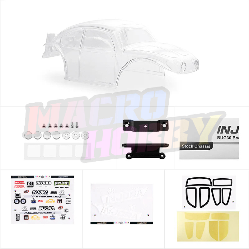 INJORA BUG30 Body with Magnetic Mount for 1/30 SCX30 CLEAR #530380