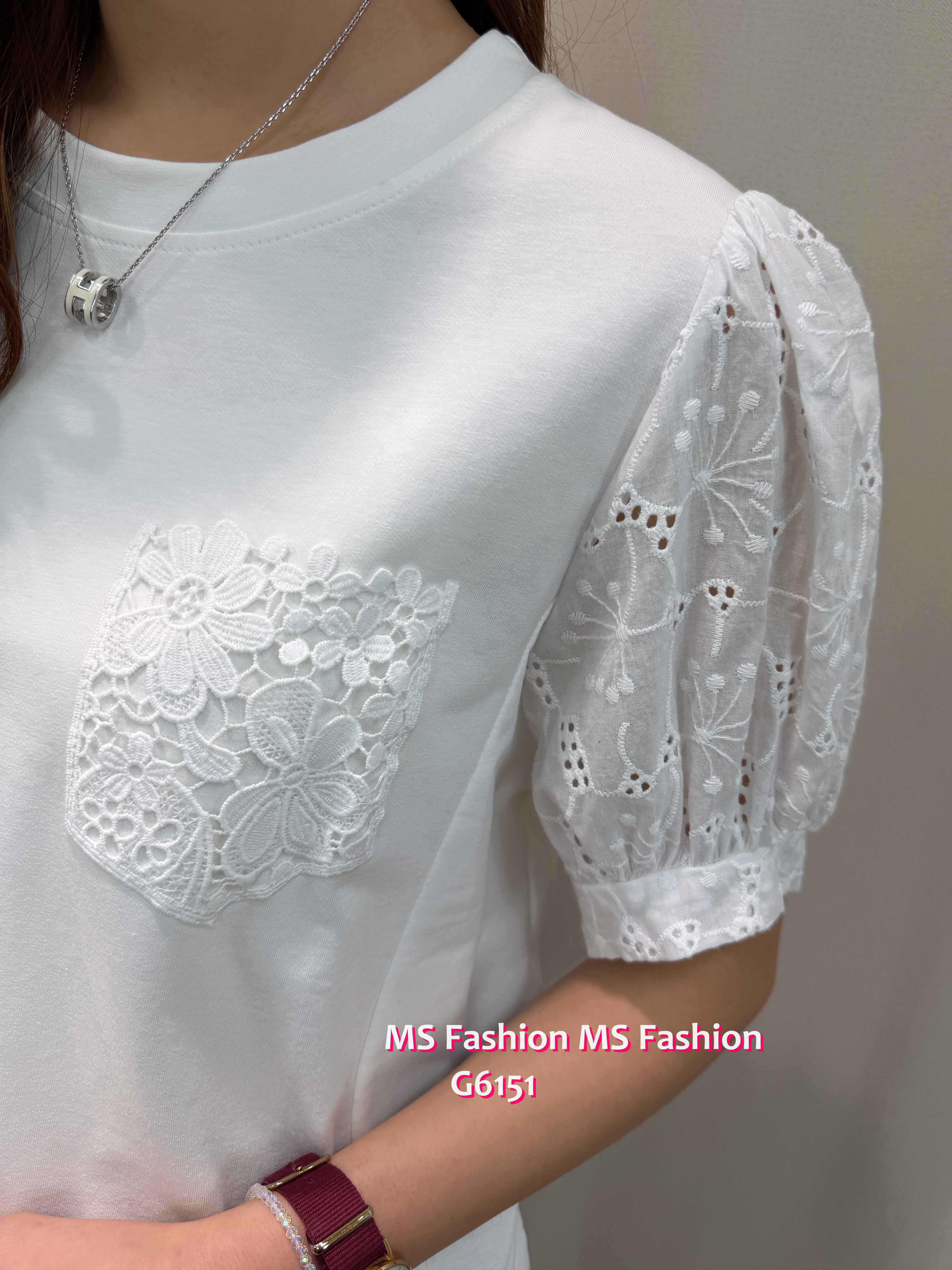 G6151 韓國🇰🇷淨色通花top