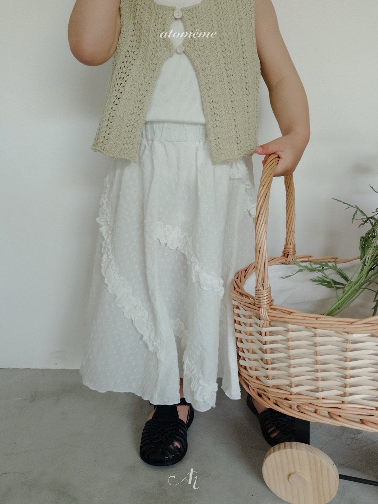 Atomeme | Coco knit vest (Green/White XL100-110)