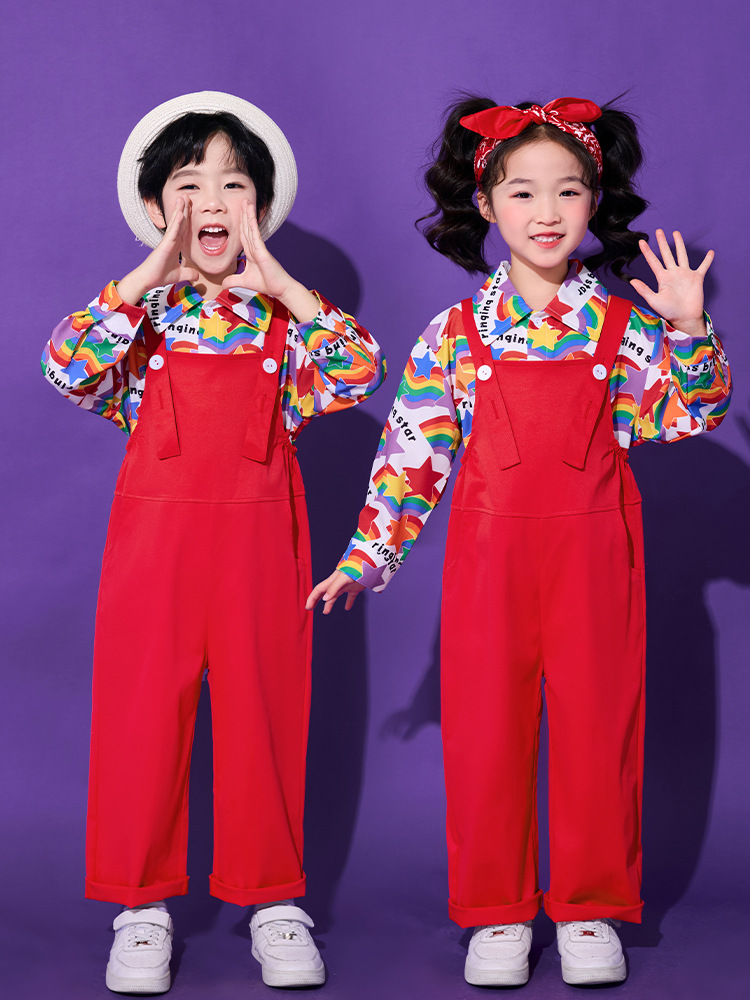 春秋長袖卹衫加工人褲小朋友表演服 兒童團體表演服 小學幼稚園畢業團體表演服 Lets Cosplay