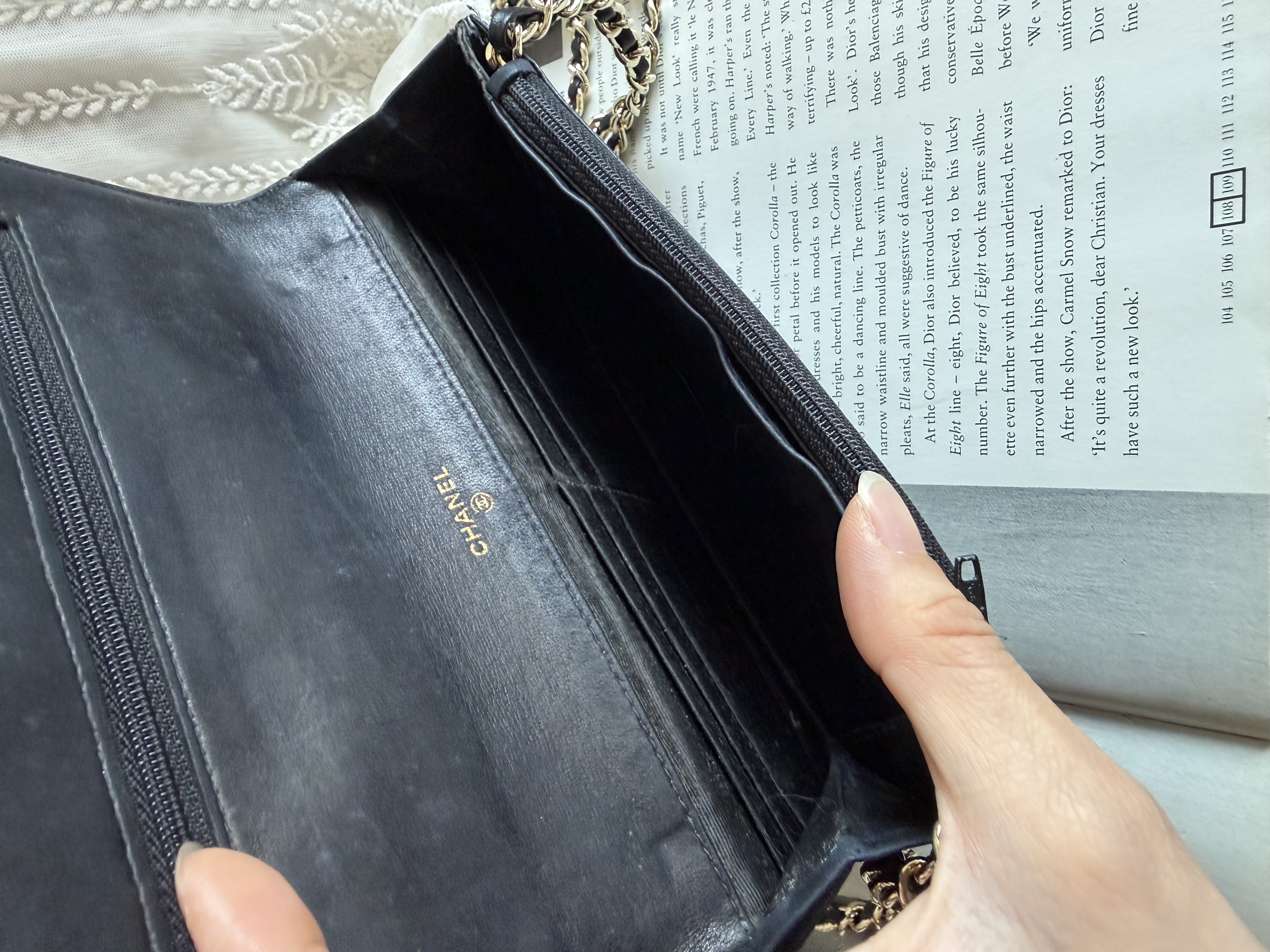 Vintage Chanel patent leather wallet 