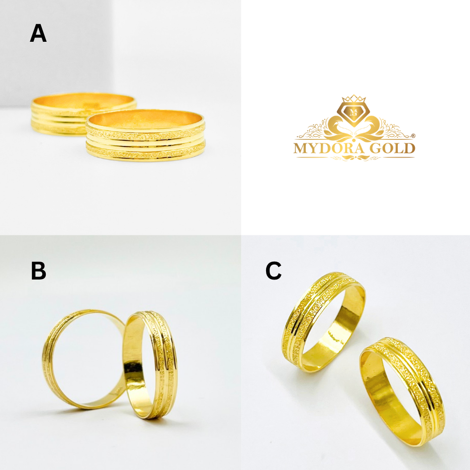MYDORA Cincin Belah Rotan Double Pasir Liner l EMAS916/22K