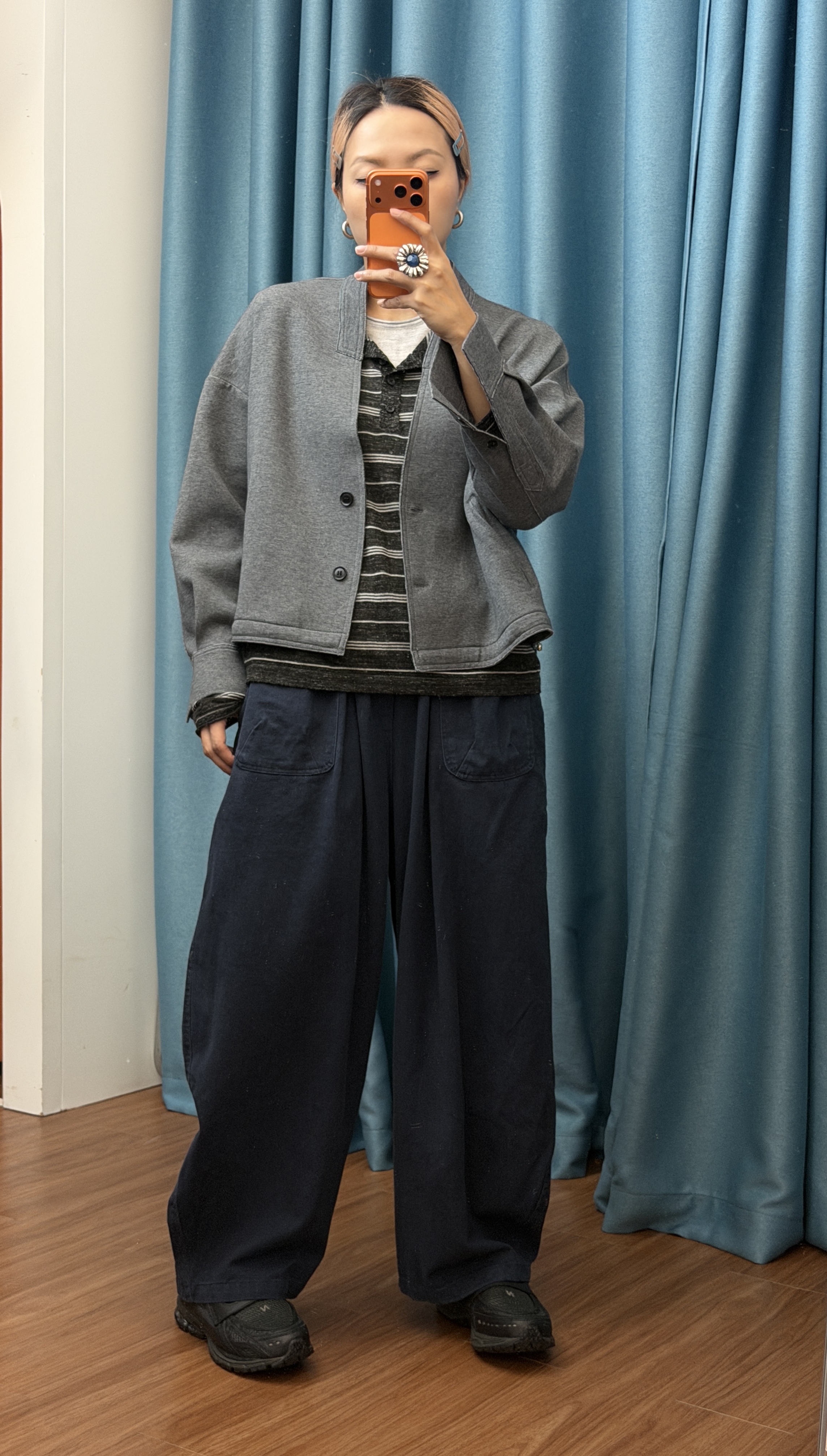 太空棉開襟針織外套