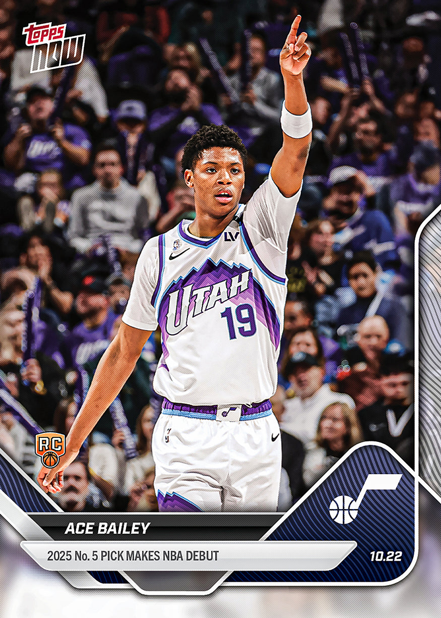 Ace Bailey RC - 2025-26 NBA Topps NOW® #9 Utah Jazz 新人卡｜PR 2,453