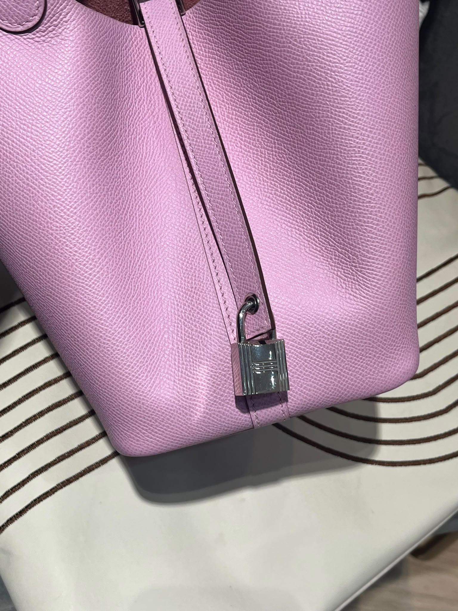Hermes Picotin 18,錦葵紫STAMP D 特別限量款 Tressage de Cuir 系列Epsom 牛皮， 100%Authentic ,95%new ☑️Key lock ☑️dust bag 