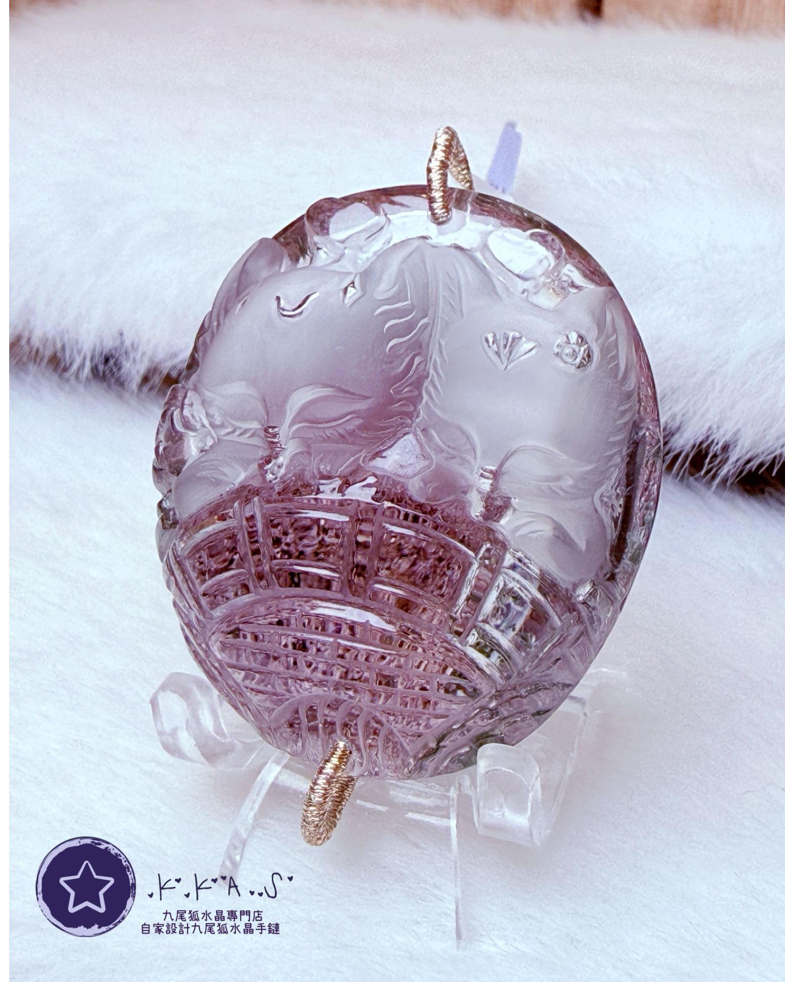K00140 幽靈 雙狐 - 吊墜/手牌兩用款