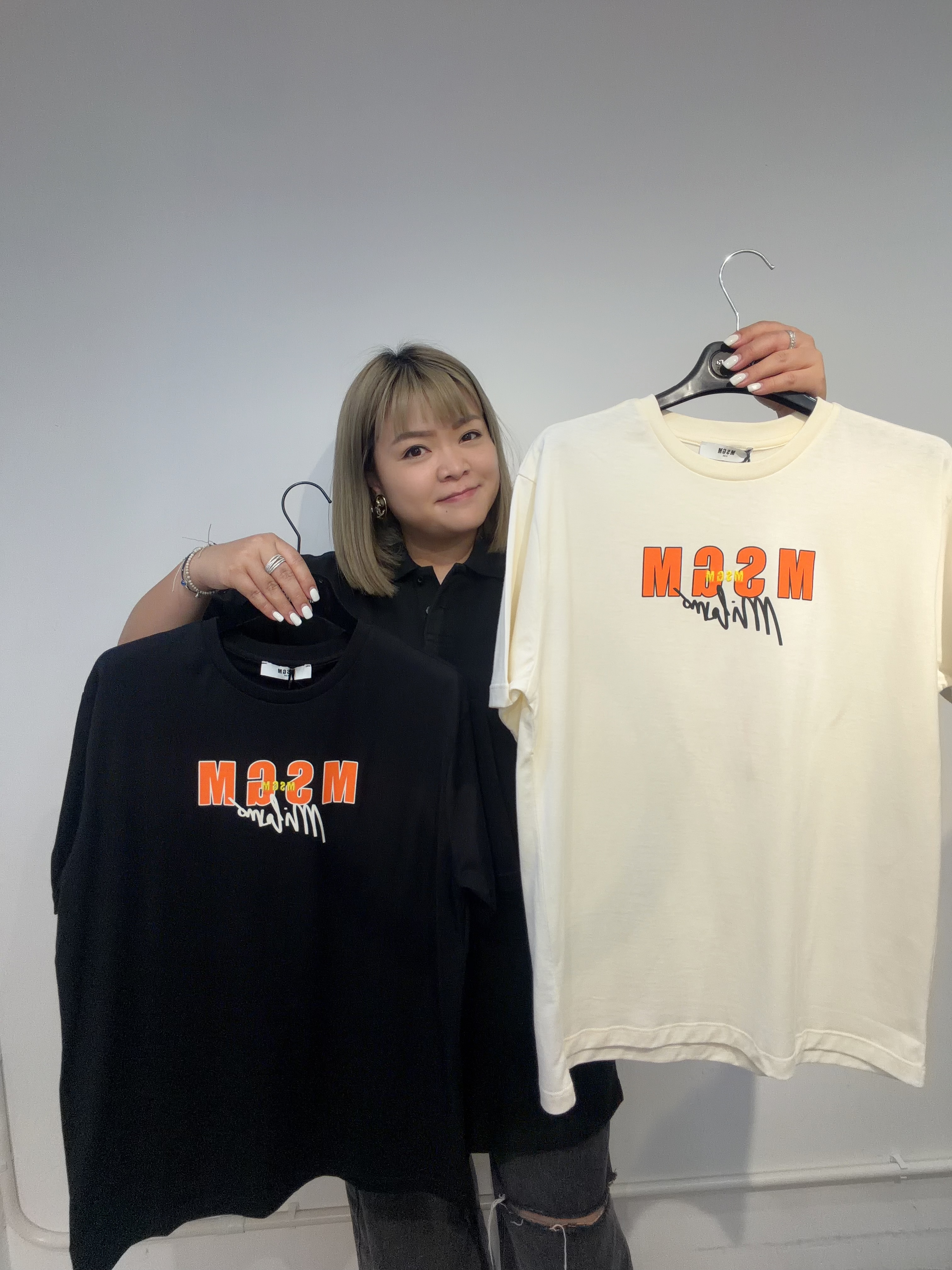 MSGM 新款橙色logo T-shirt 