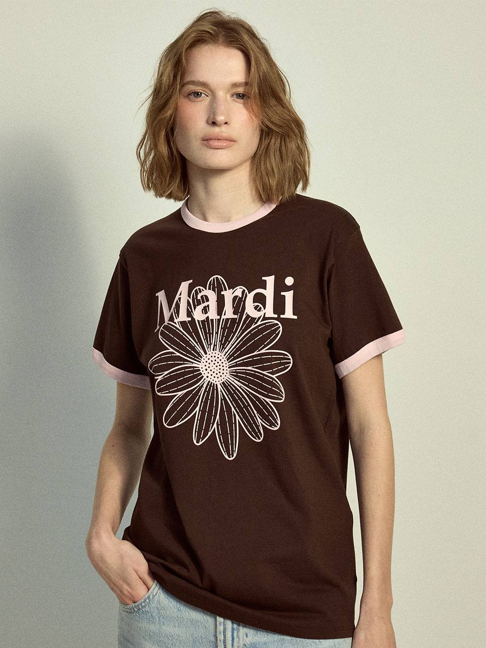 MD79 MARDI: Slim Ringer Tshirt Flowermardi