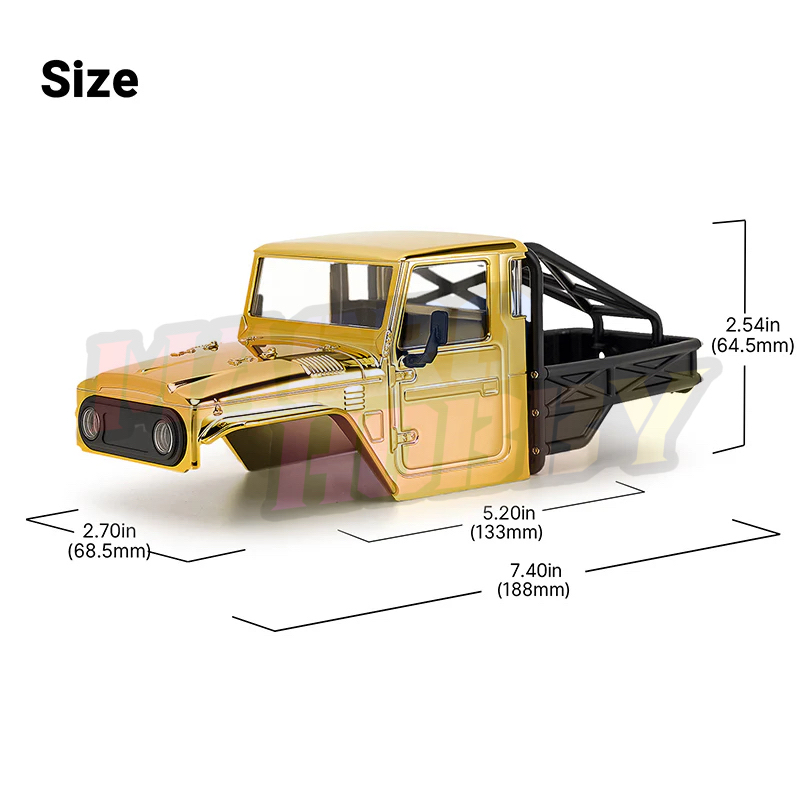 INJORA Limited Edition IR40-24 Half Truck Body for 1/24 SCX24 (Gold) #530370