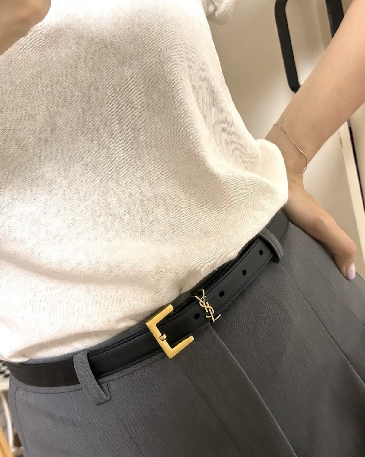 限時優惠💖日常穿搭必備單品  訂貨🍒Saint Laurent classic 2cm belt  補碼✨Size 70 75 80 85 90 95
