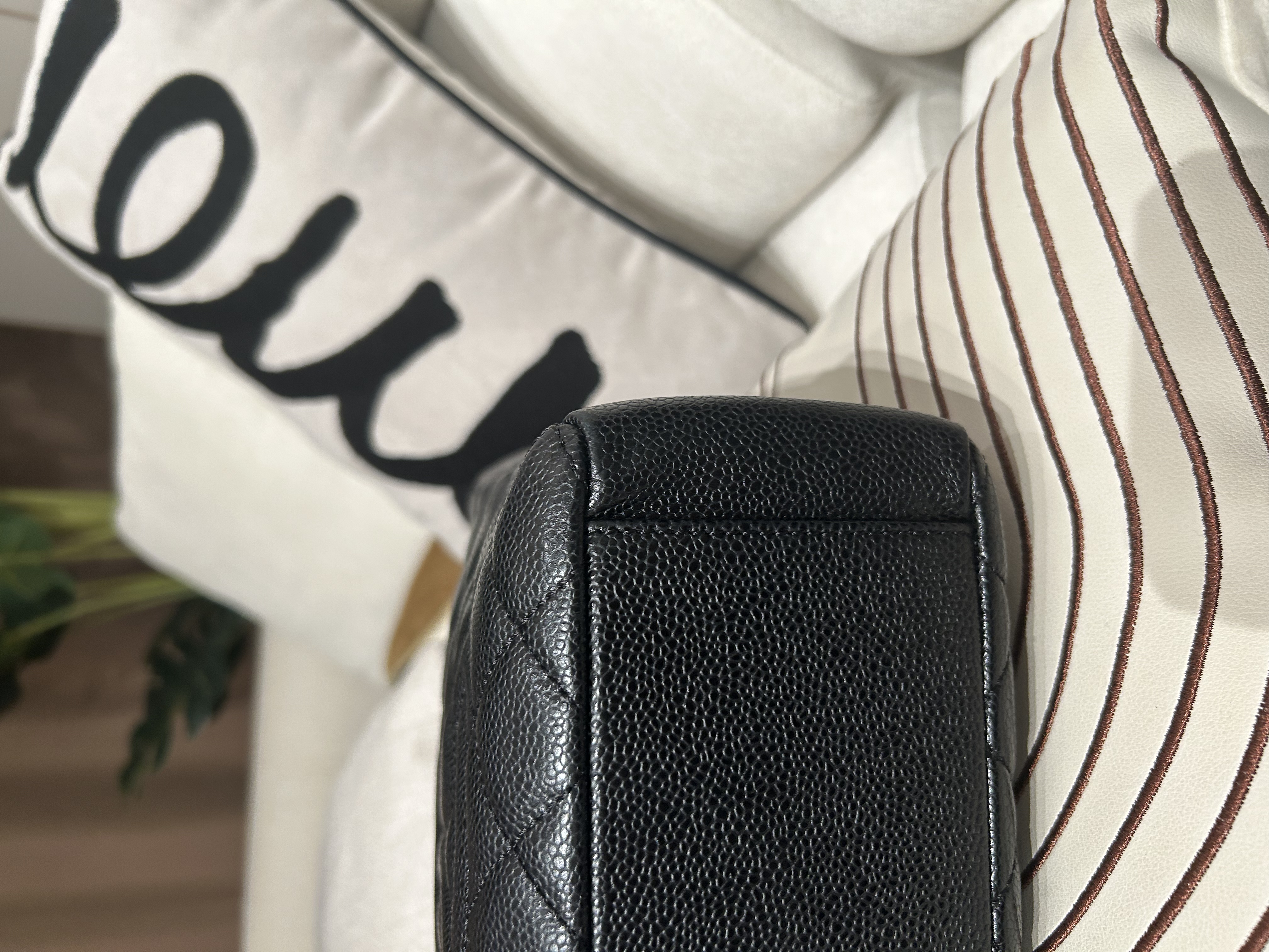 Chanel PST Tote Bag 黑色荔枝牛皮金鏈 100%Authentic, 95%New ✅19Card✅Dust bag