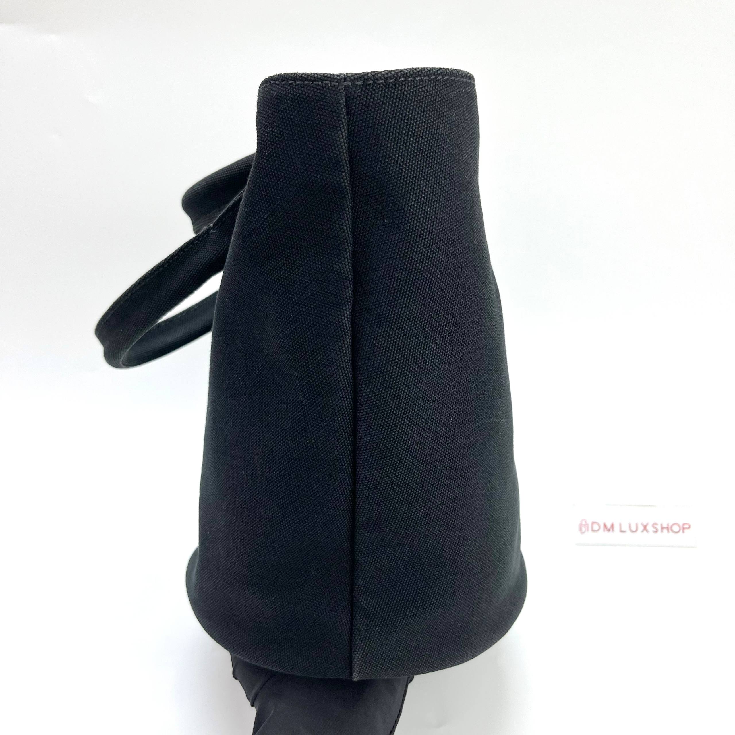 Prada Black Canapa Canvas Top Handle SHW
