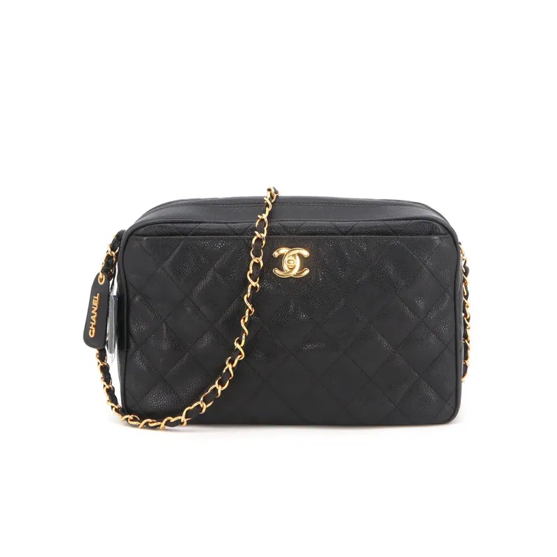 Chanel Matelasse Coco Mark Caviar Chain Camera Bag