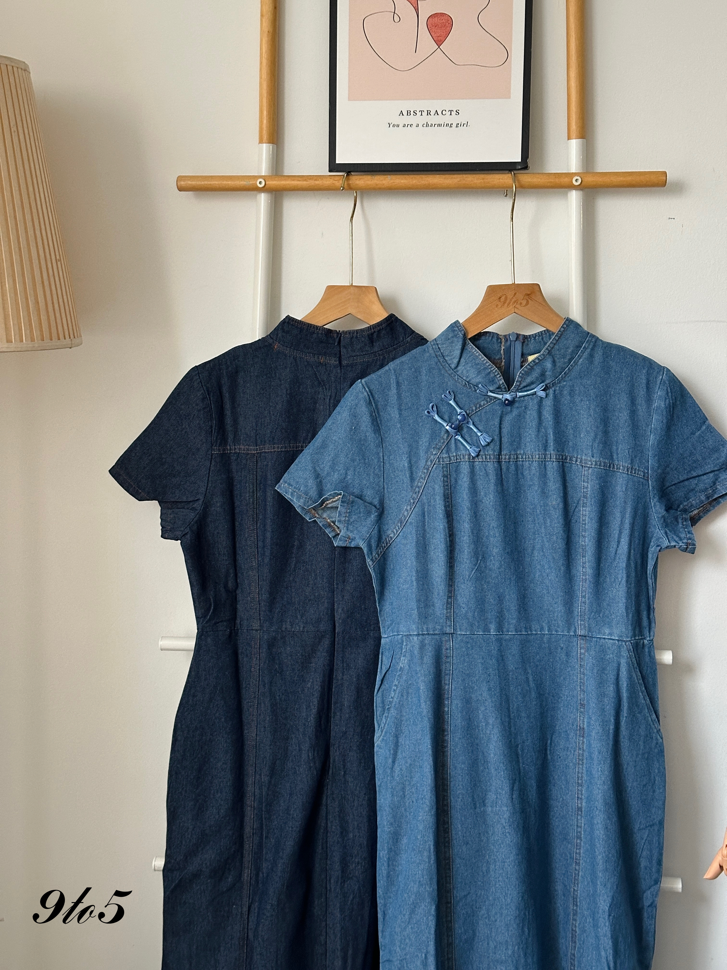D2305 Denim Cheongsam Dress - 3 Colors