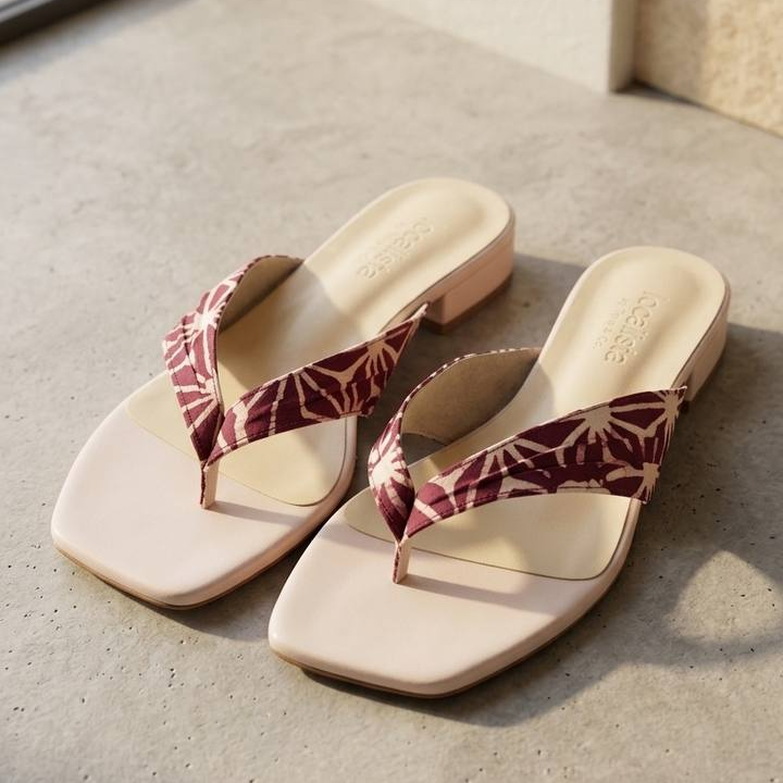 1122 - Batik Sandals (Maroon) 