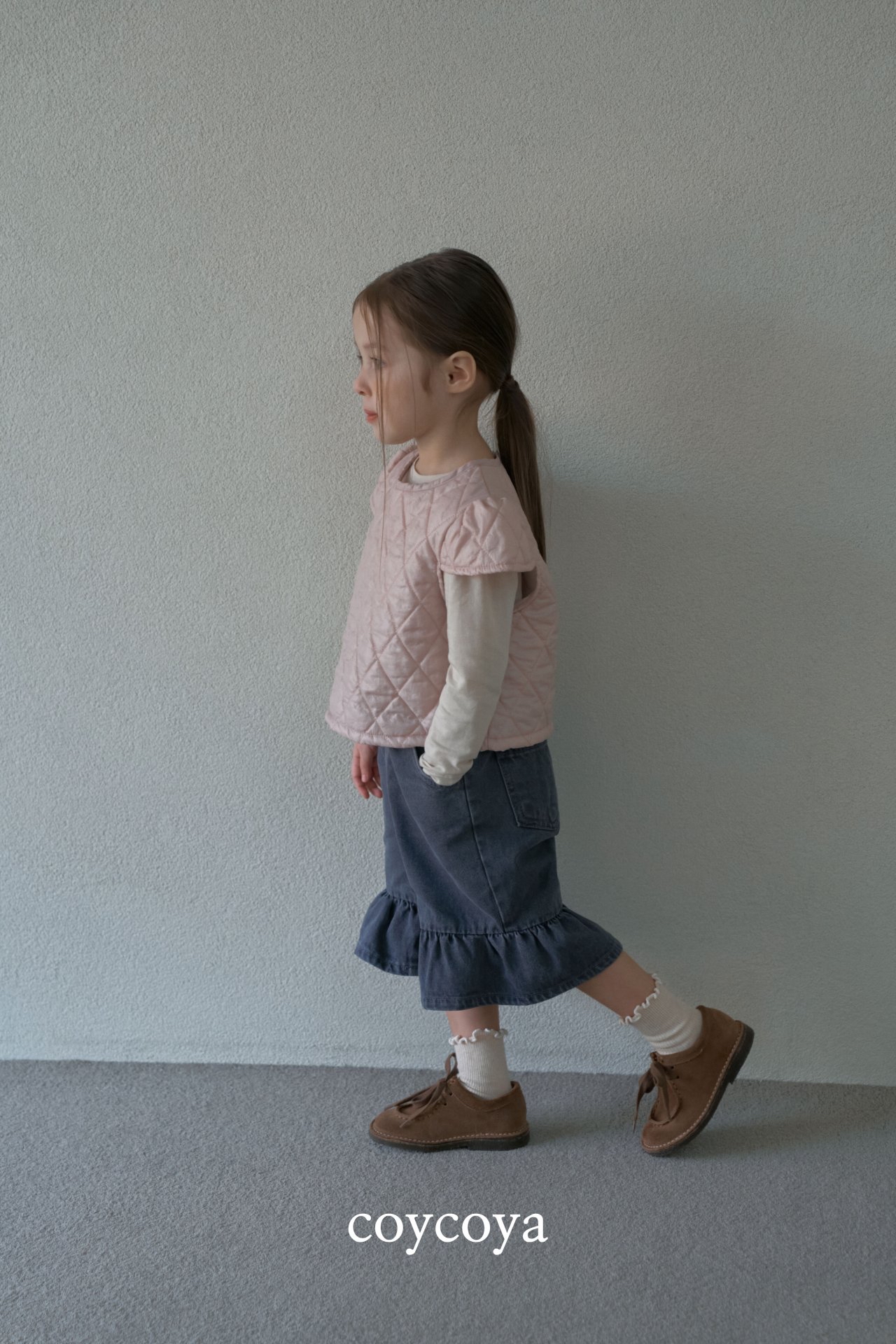 🌸預訂 韓國直送🌸🇰🇷COYCOYA兩色荷葉邊寬鬆牛仔褲