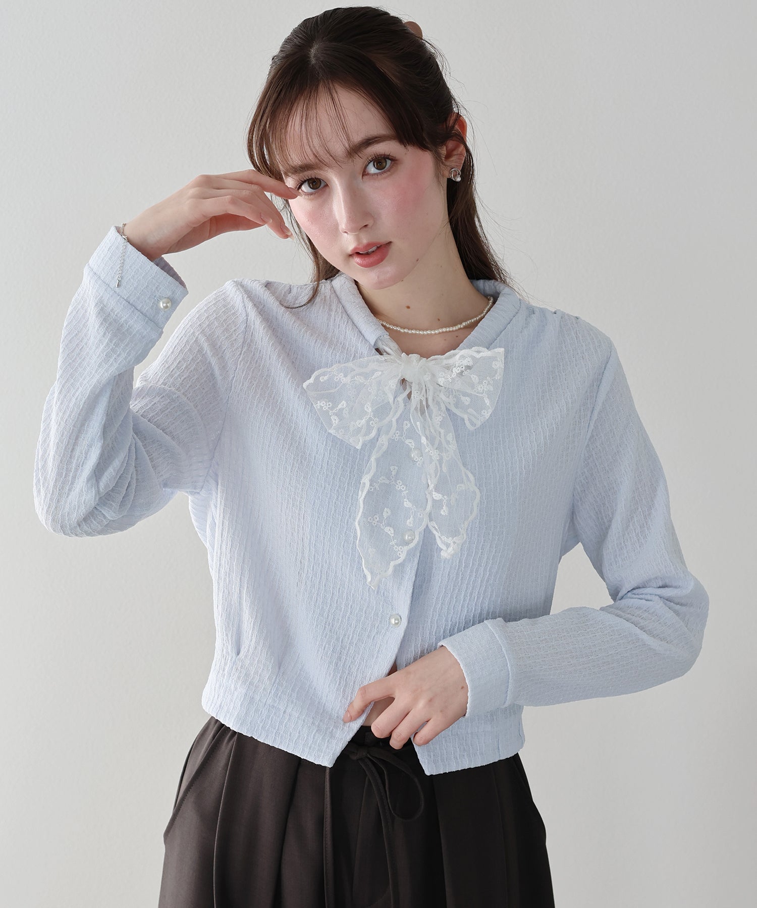 <JP> Lace Ribbon Nekopos Cardigan* 3色入 <預購>