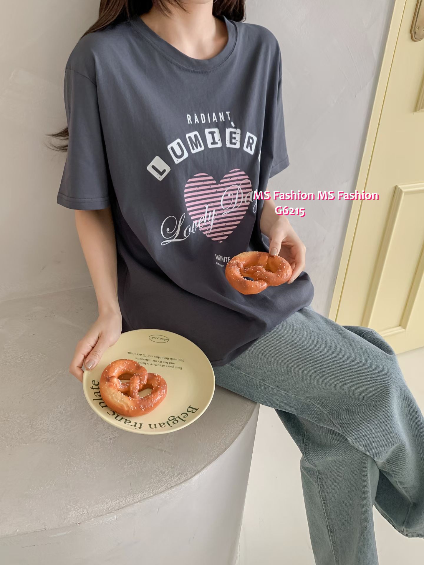 G6215 韓國🇰🇷心心字母tee