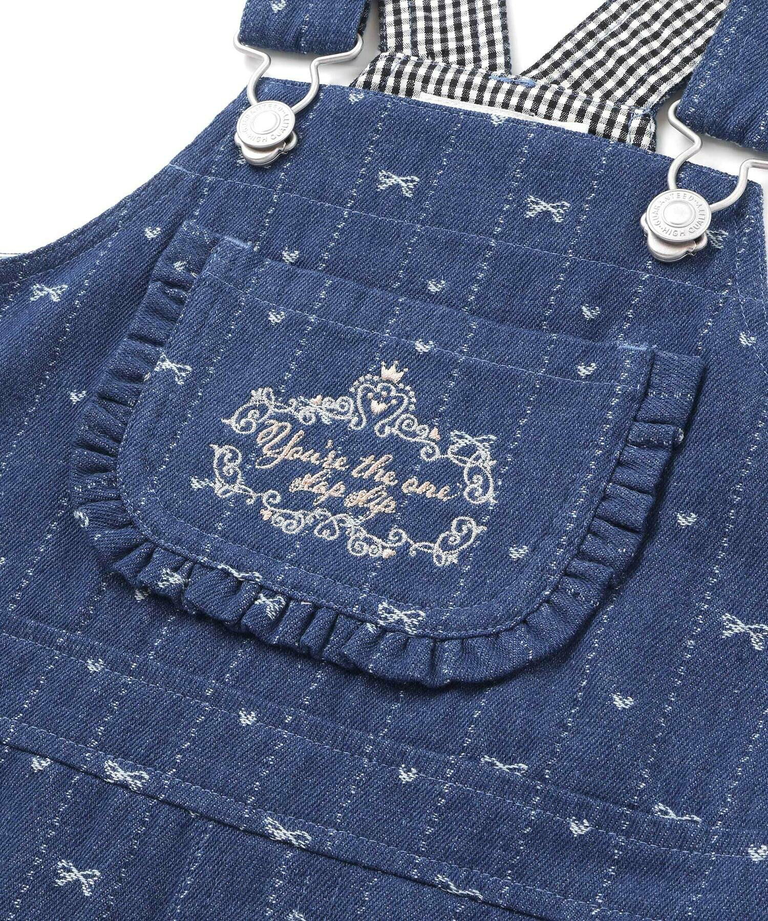 🆕【⭐訂購⭐】  日本直送🌀牛仔/斜紋布 碎花 刺繡 A-line #背帶裙🌀[ELDA-0023][260418]