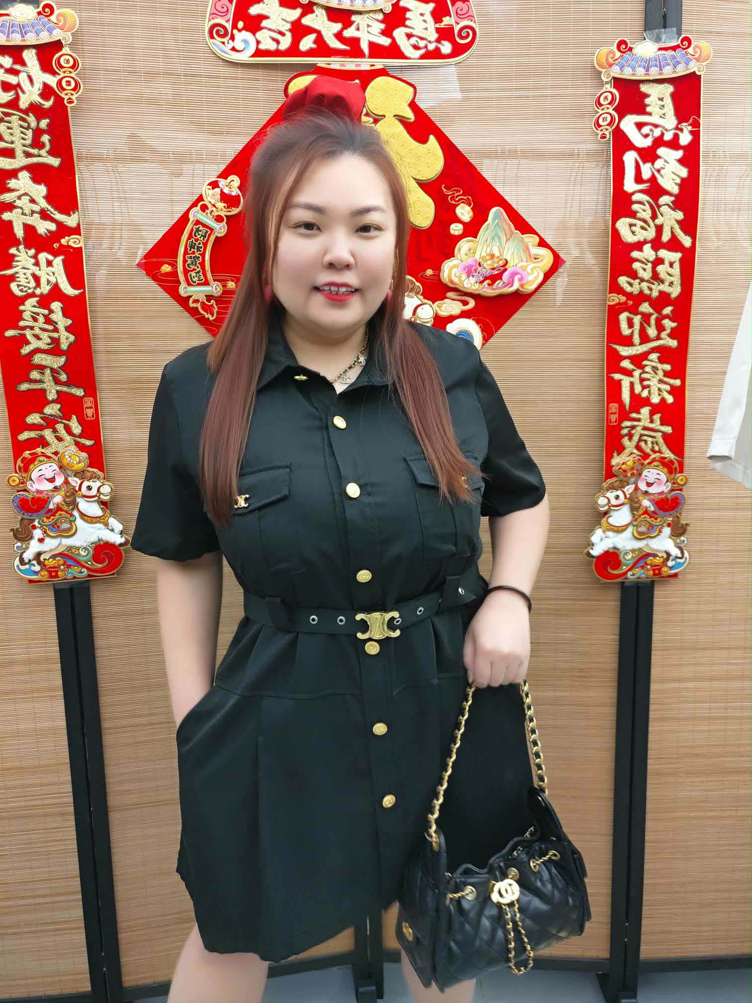 DDD03 8172(A10) 双C金扣学院风连衣裙