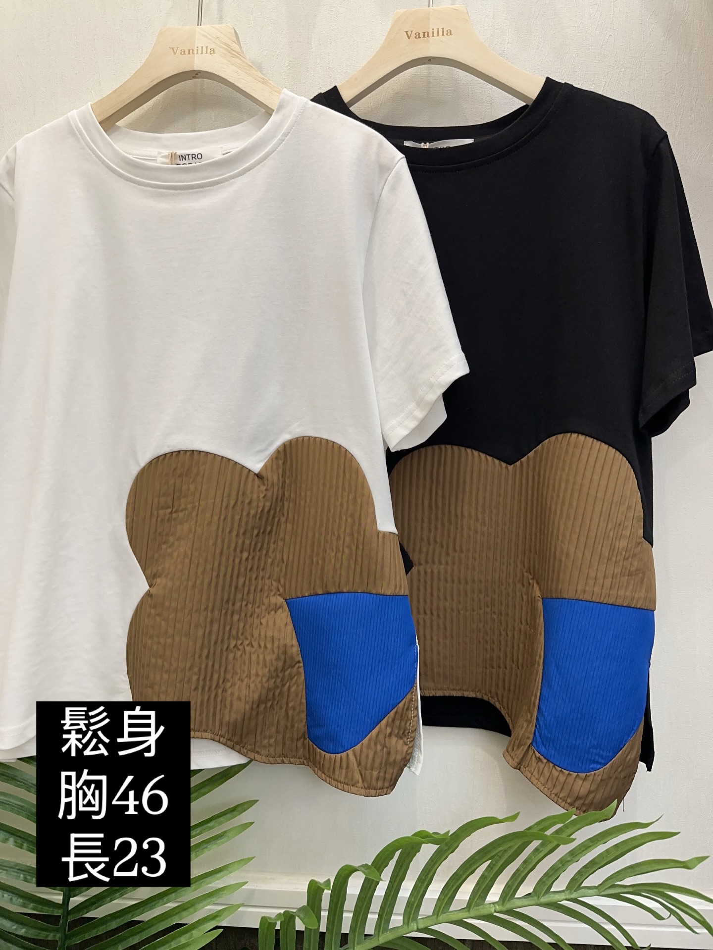 韓國製造斜腳花花寬鬆T恤