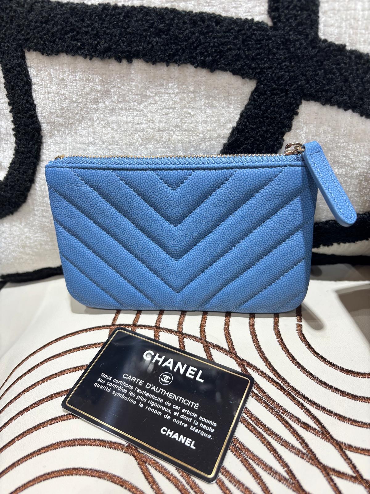 Chanel mini zip pouch 荔枝牛皮拉鍊卡包 100%Authentic,Unused ✅27card  ✅Box 