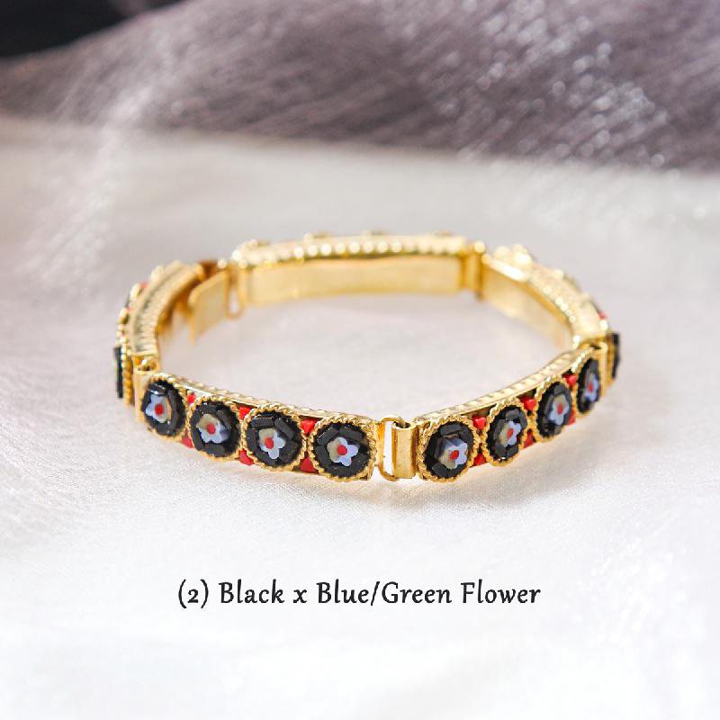 Vintage New Old Stock Mosaic Link Bracelet - Flower Blossom(FA204~FA209)