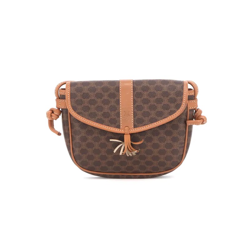 Celine Brown Macadam Shoulder Bag