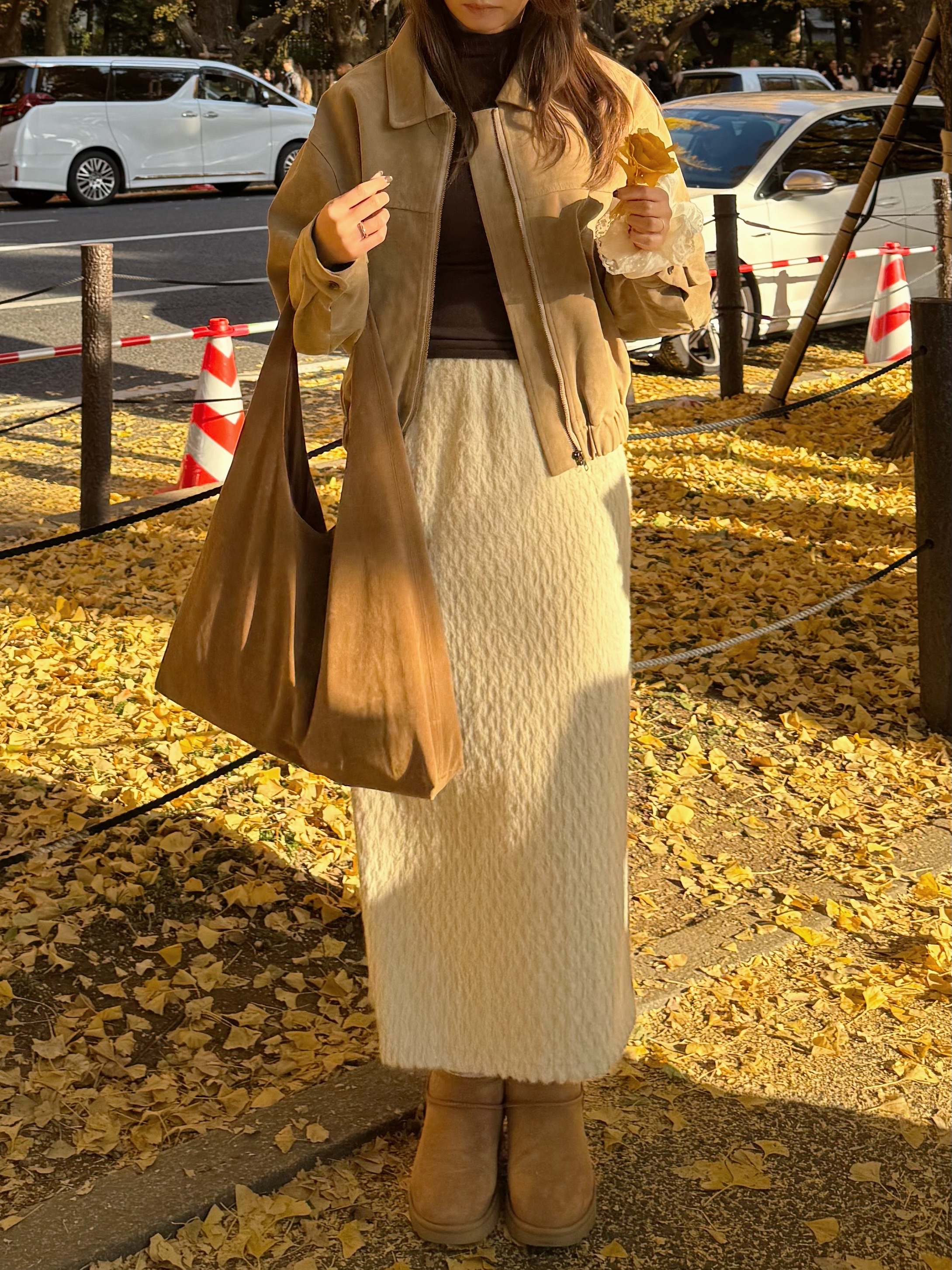 仙氣紋理感絨毛長裙