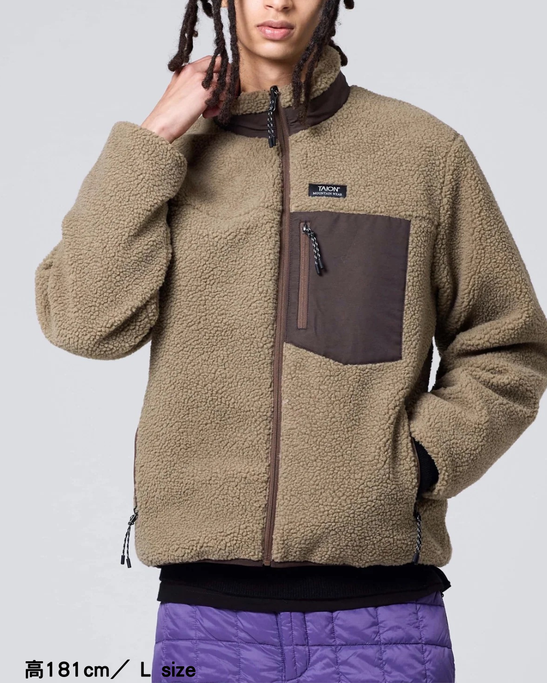 日本代購【 2026年秋冬新產品 日本直送 TAION 登山系列 雙面穿 羽絨 × 抓毛絨 高領外套 Mountain Reversible Down Boa High Neck Jacket (TAION-R102MBMT) 】