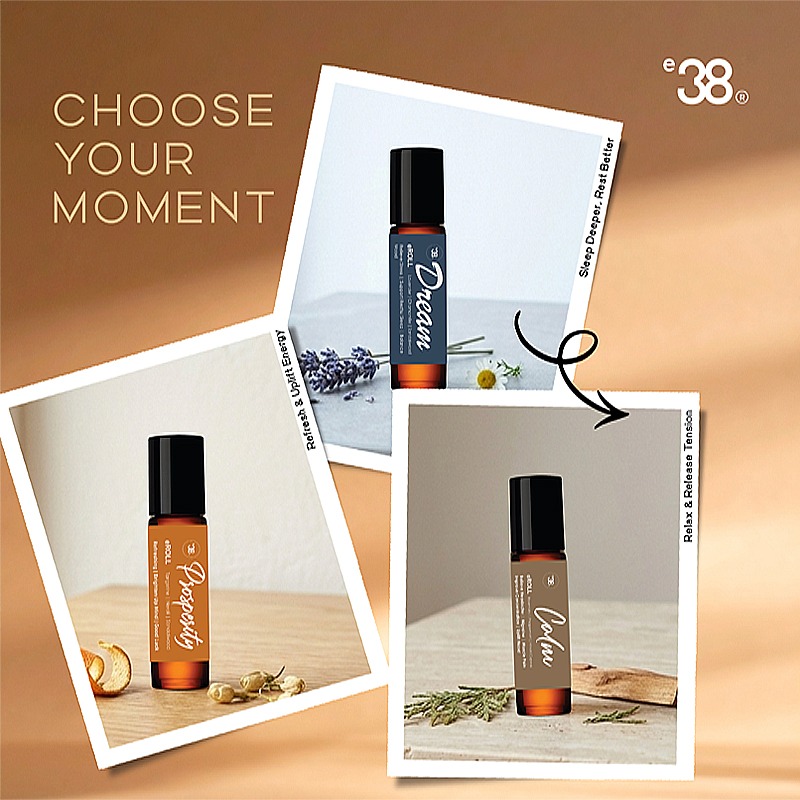 eROLL SERIES Prosperity Dream Calm Roll-On Essential Oils 3-Pack