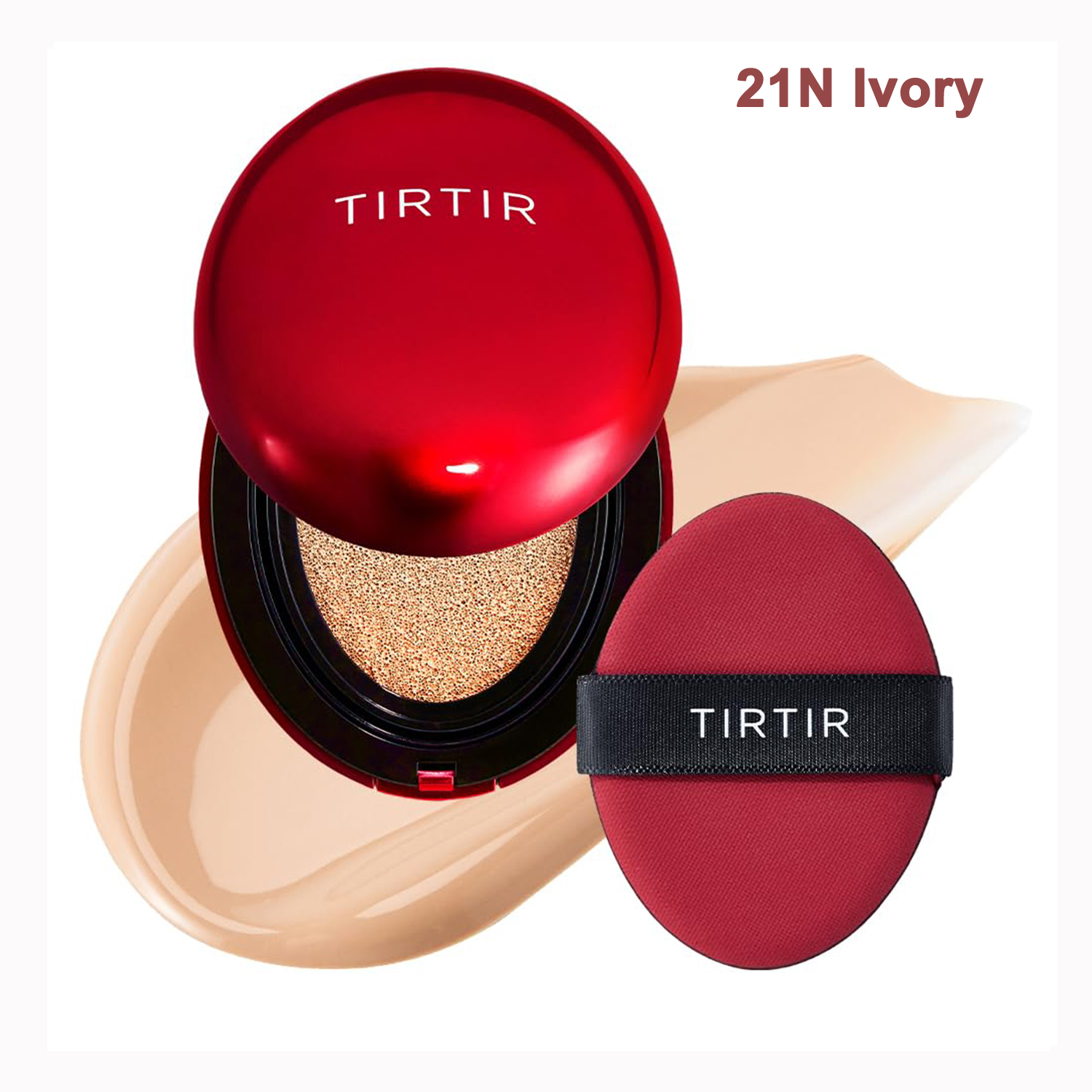 TIRTIR Mask Fit Red Cushion持久光彩遮瑕氣墊粉底SPF40 PA++ 18g (21N Ivory)