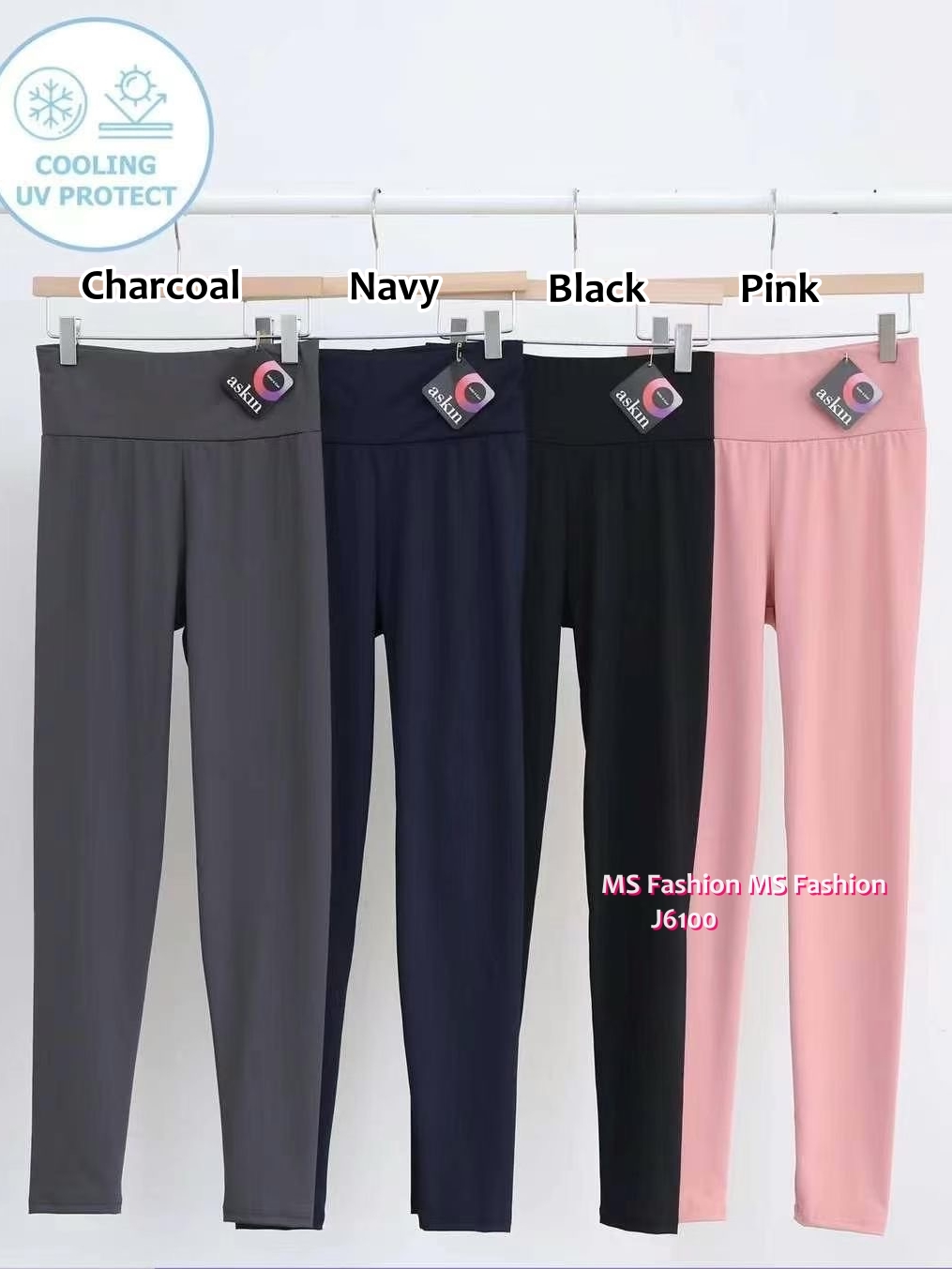 J6100 靚色粗橡筋leggings
