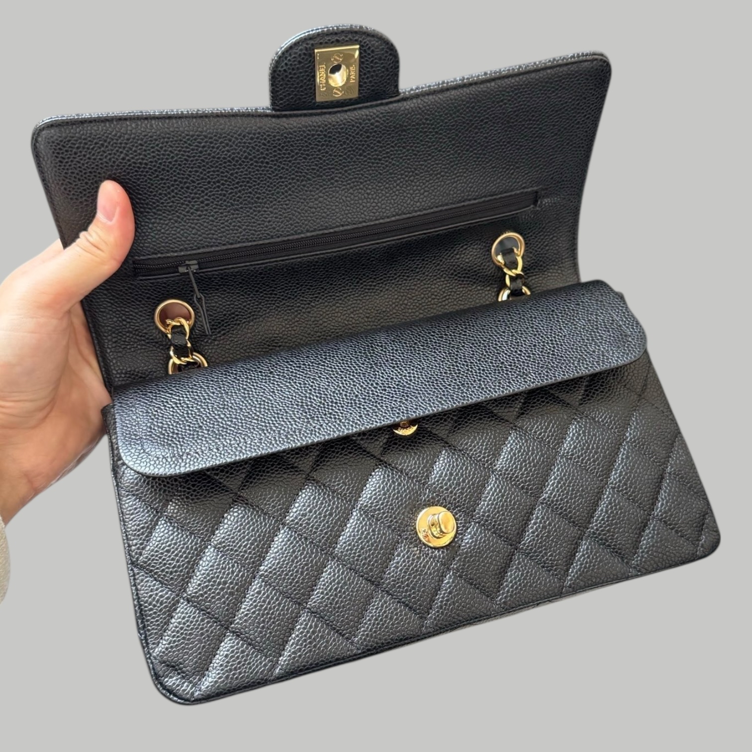 Chanel Caviar CF25 荔枝枝金扣