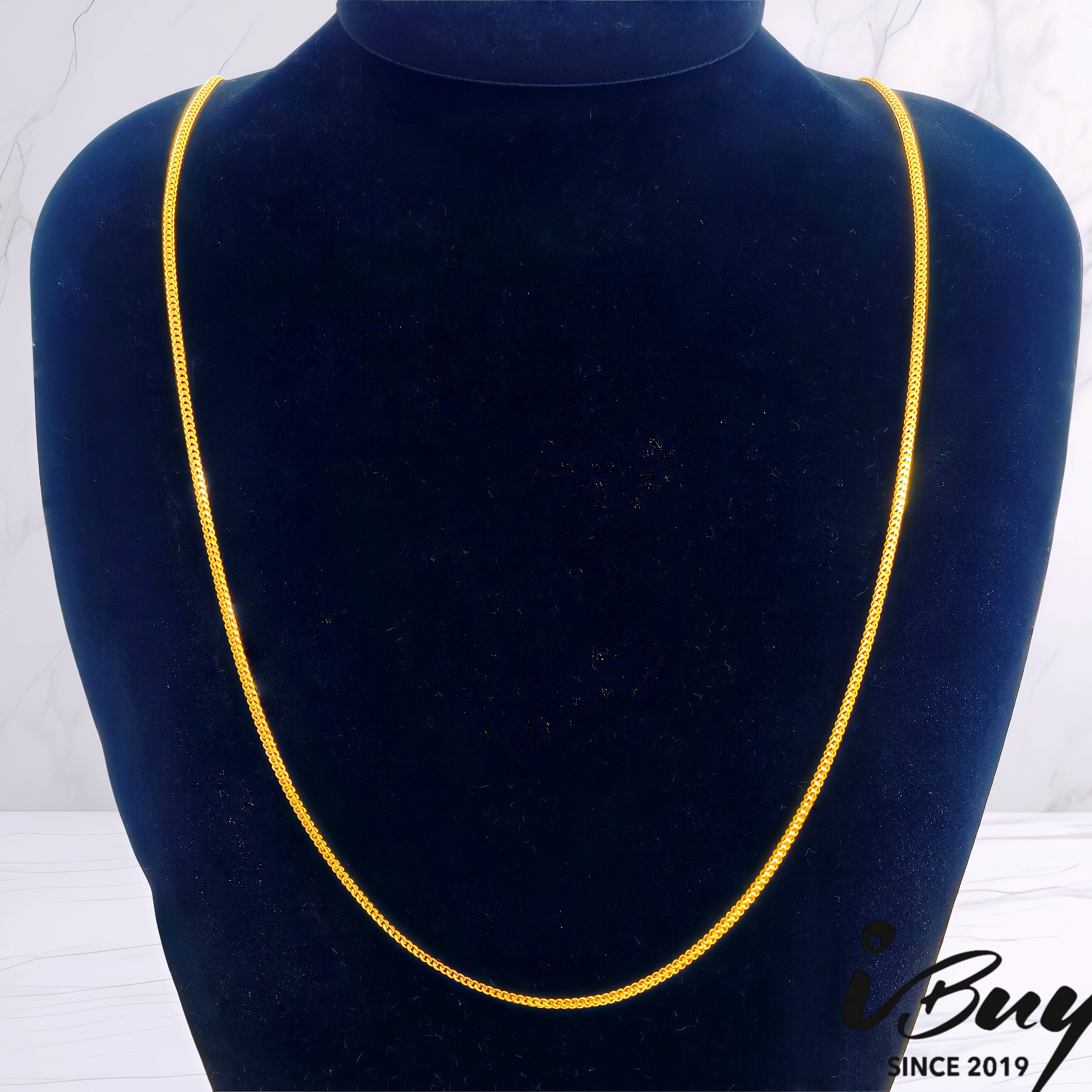 916 GOLD QUARTET HERRINGBONE NECKLACE (025) 916 金 四方人字项链 （025）